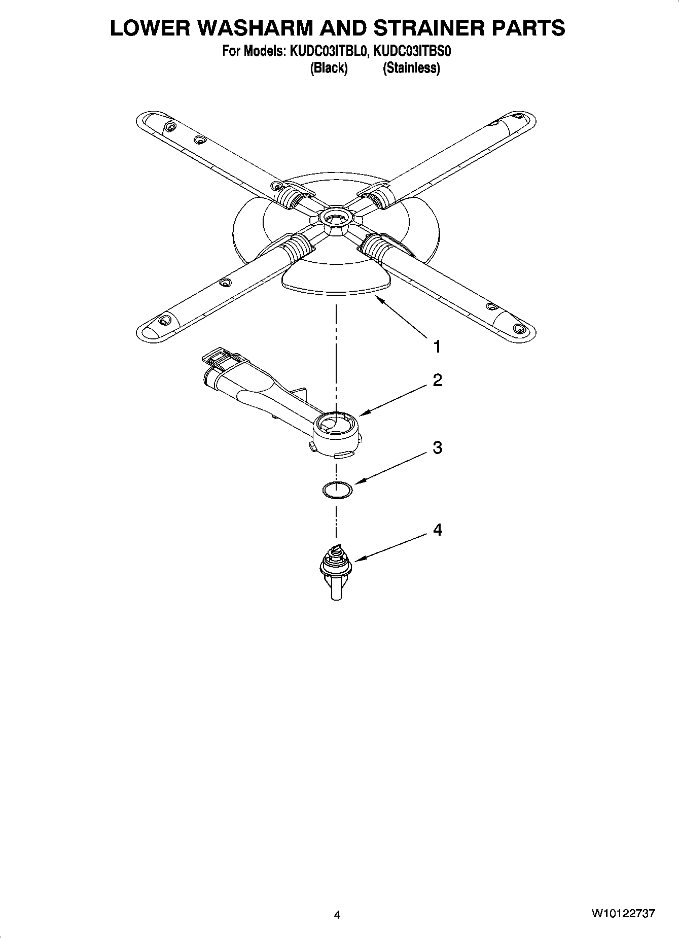 04 - LOWER WASHARM AND STRAINER PARTS