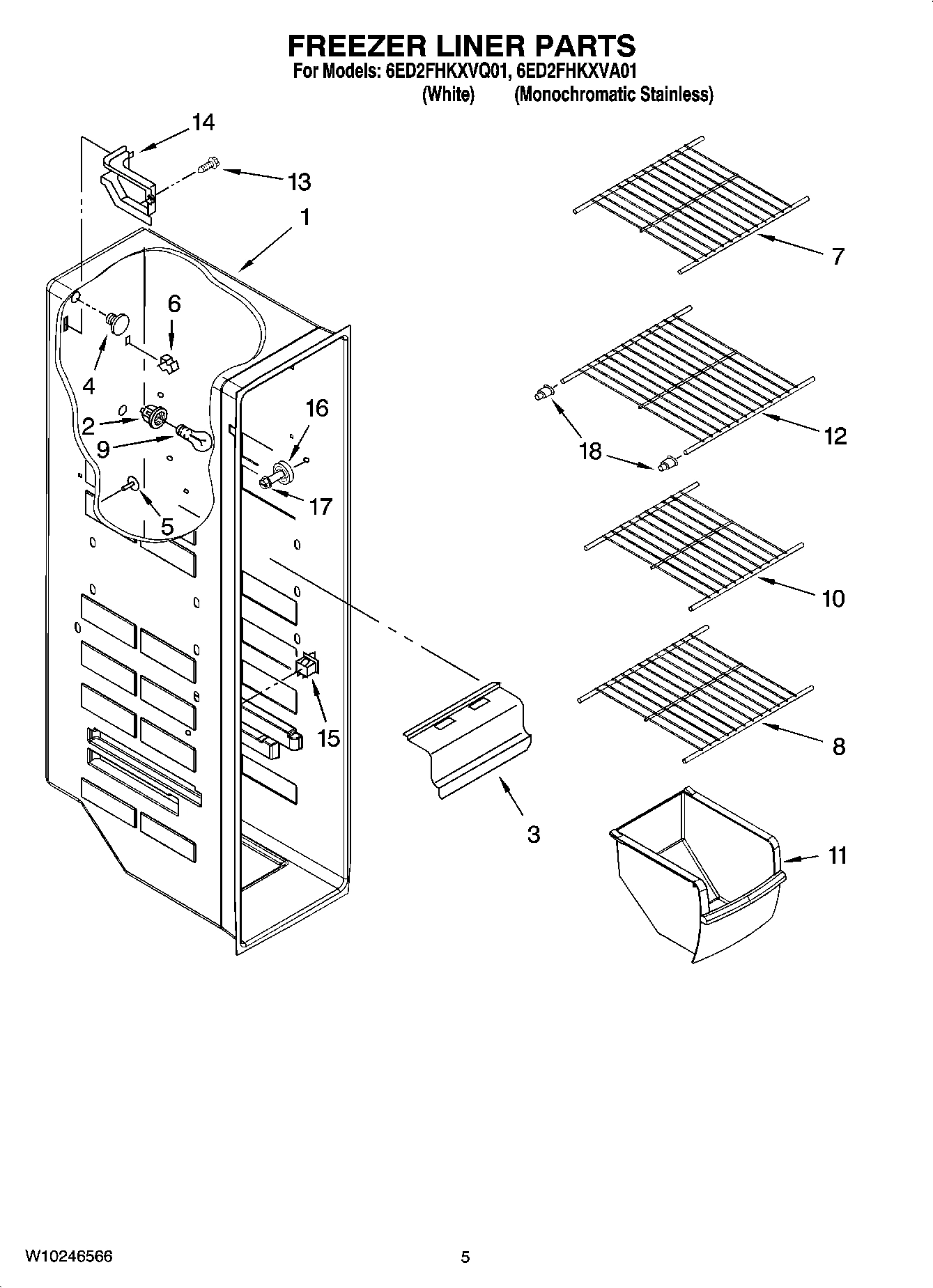 04 - FREEZER LINER PARTS