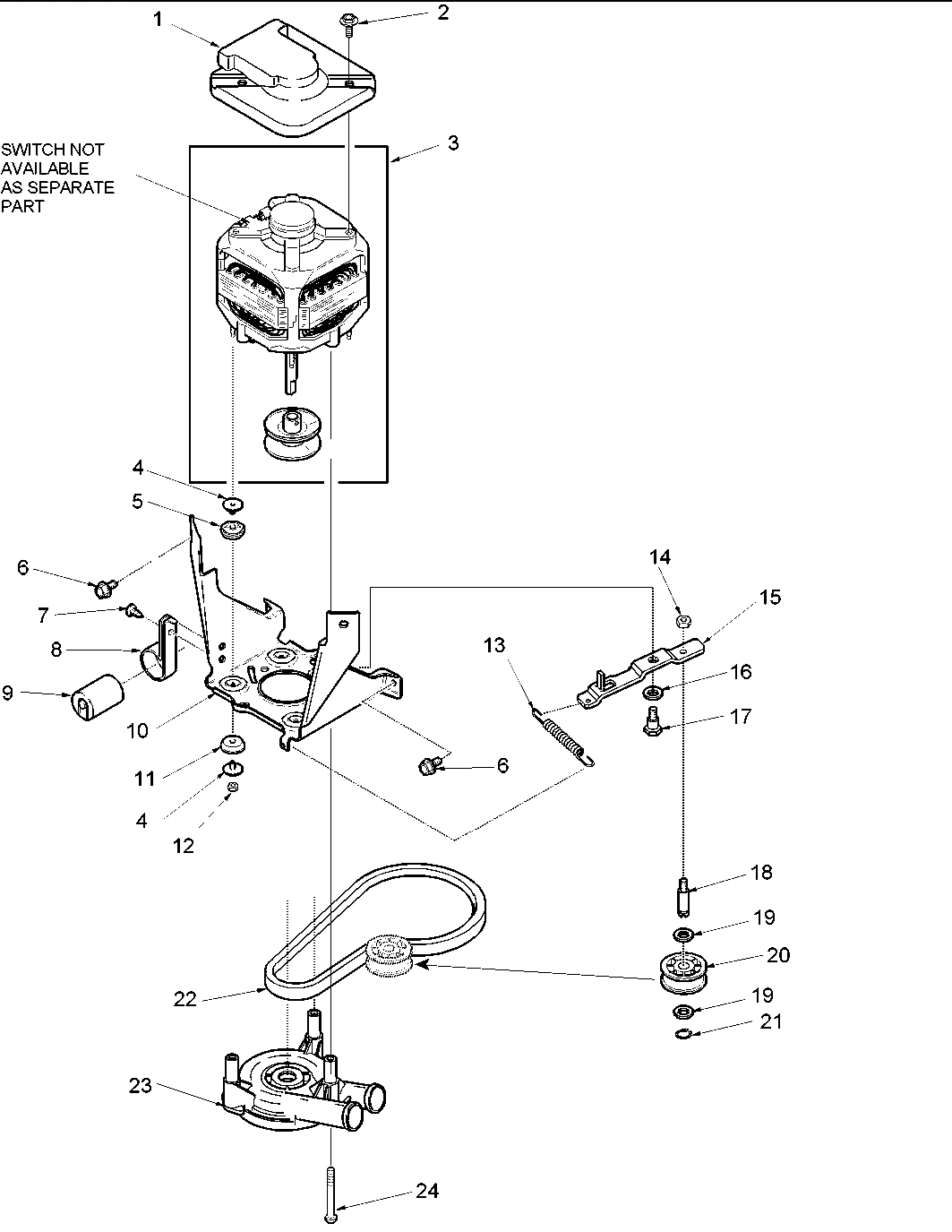 07 - Motor, Belt, Pump, and Idler Assy