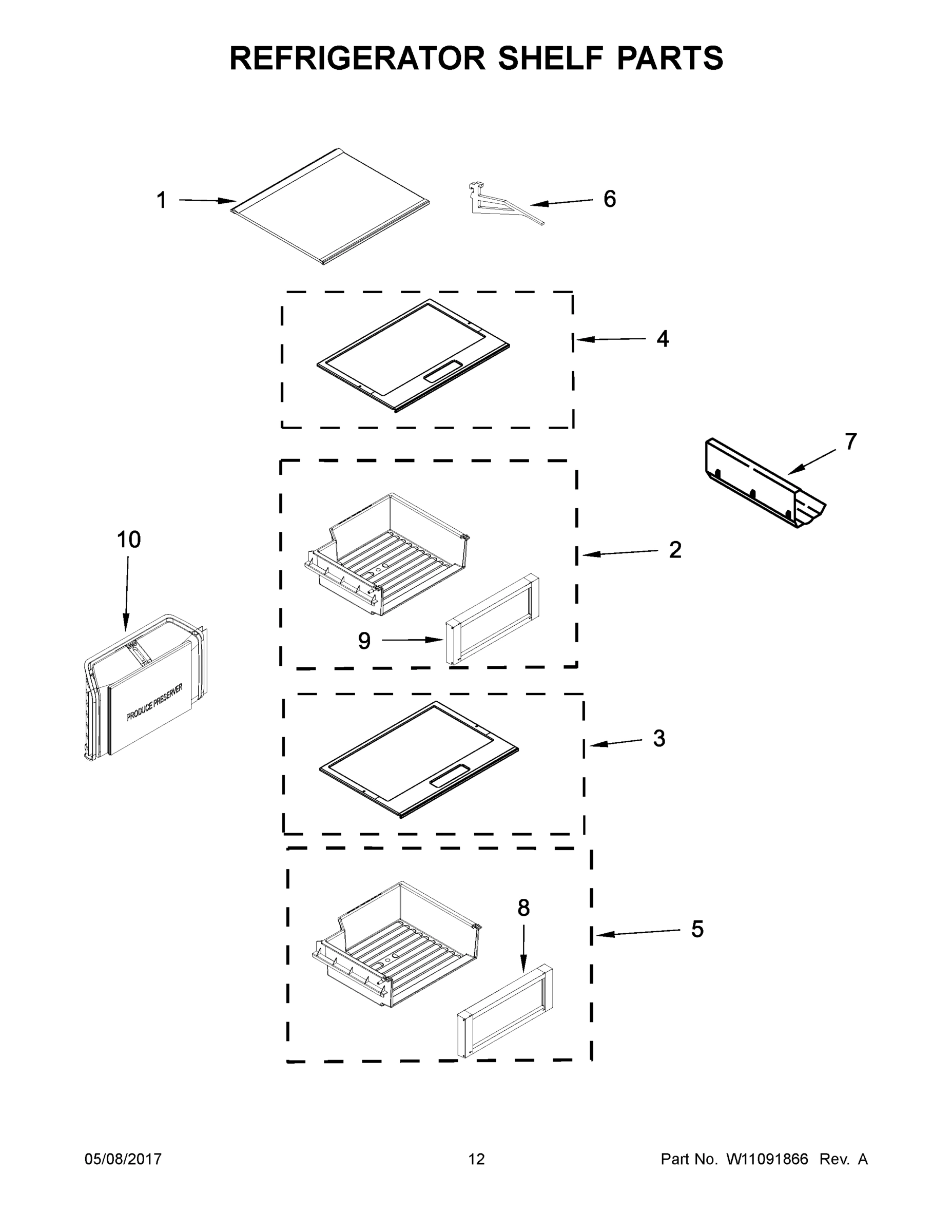 07 - REFRIGERATOR SHELF PARTS