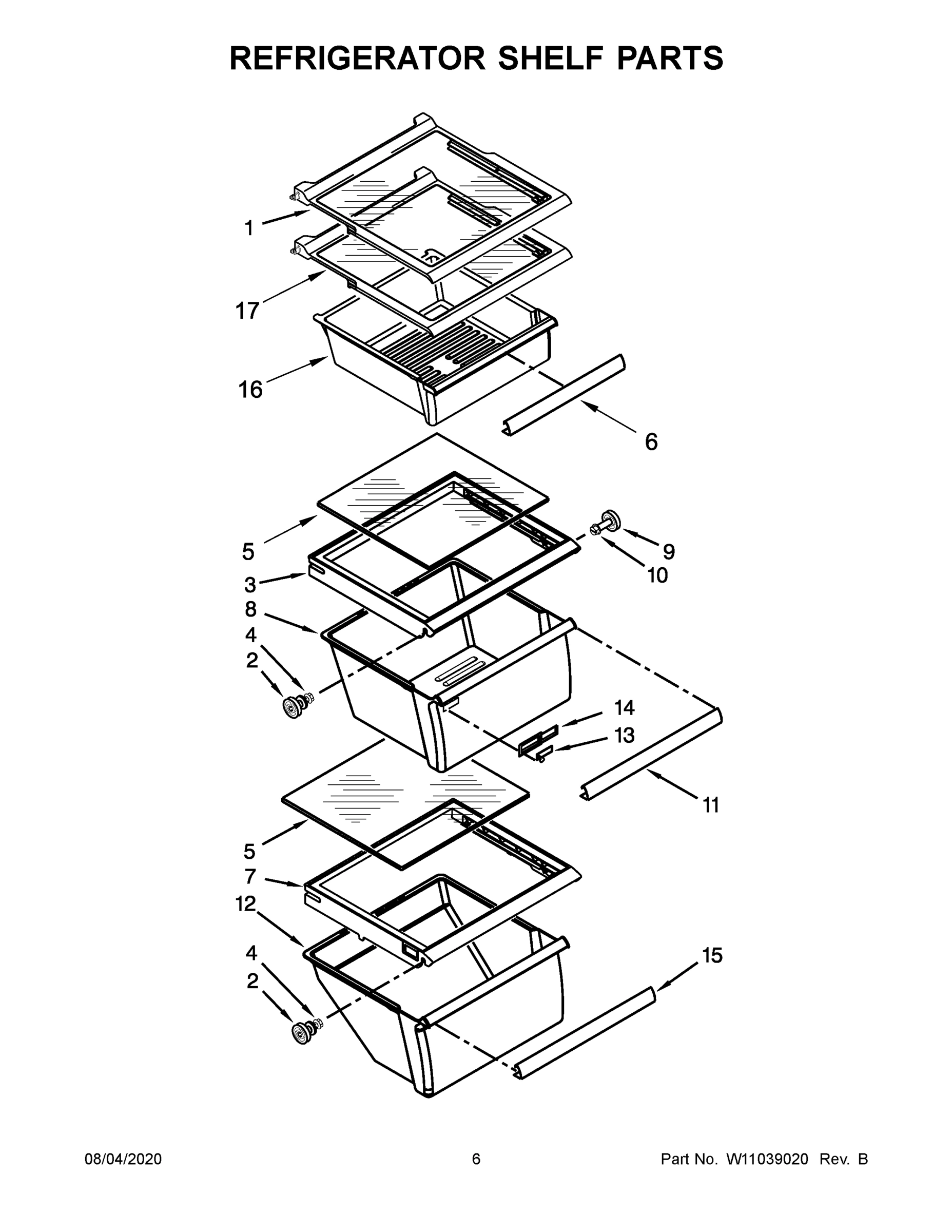 04 - REFRIGERATOR SHELF PARTS