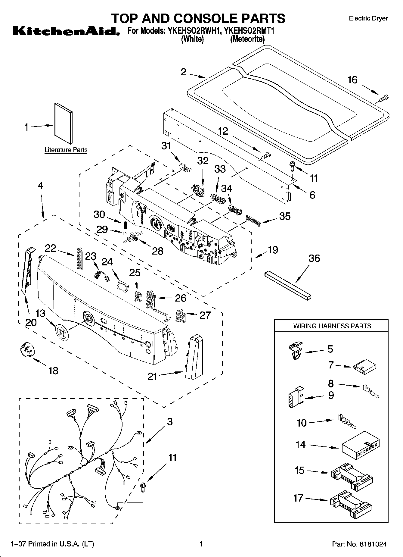 01 - TOP AND CONSOLE PARTS