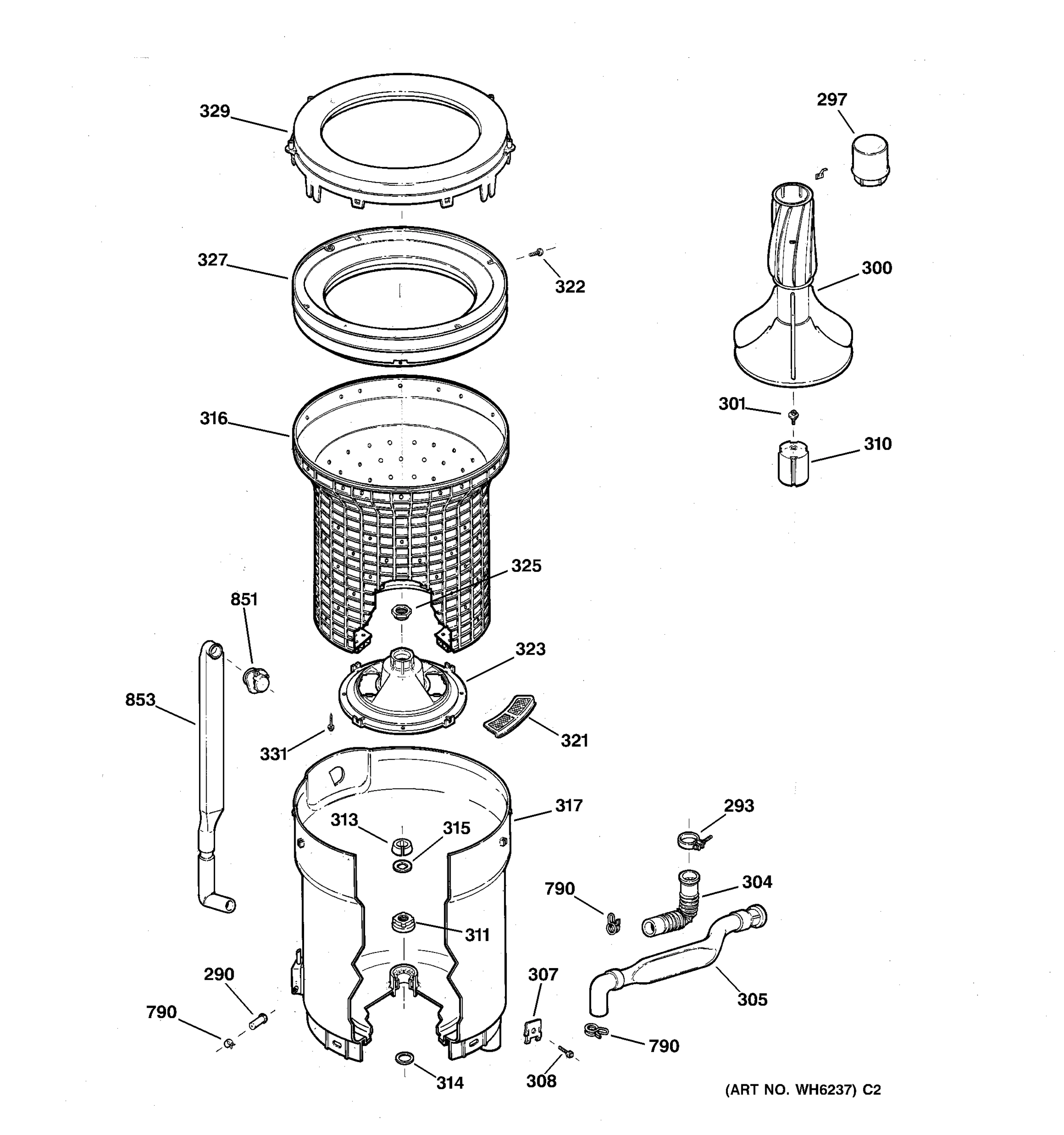 TUB, BASKET & AGITATOR