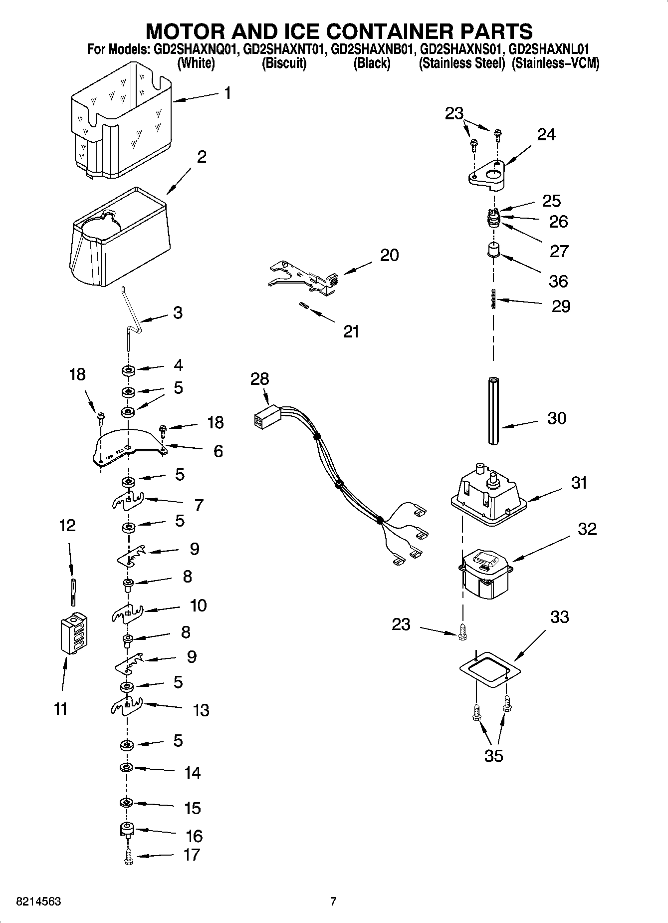 05 - MOTOR AND ICE CONTAINER PARTS