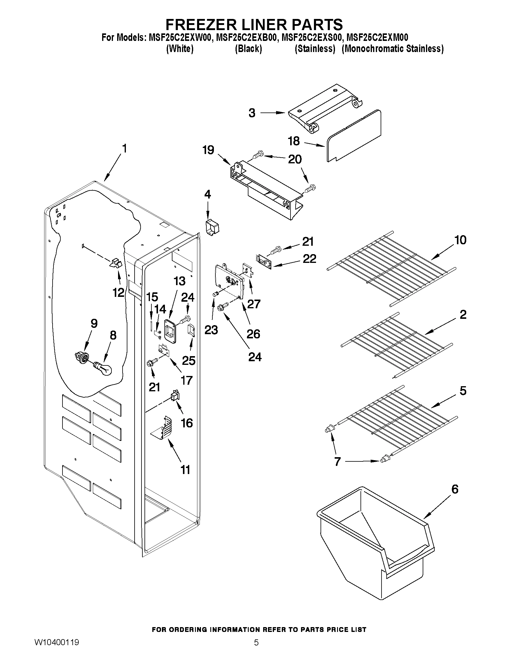 04 - FREEZER LINER PARTS