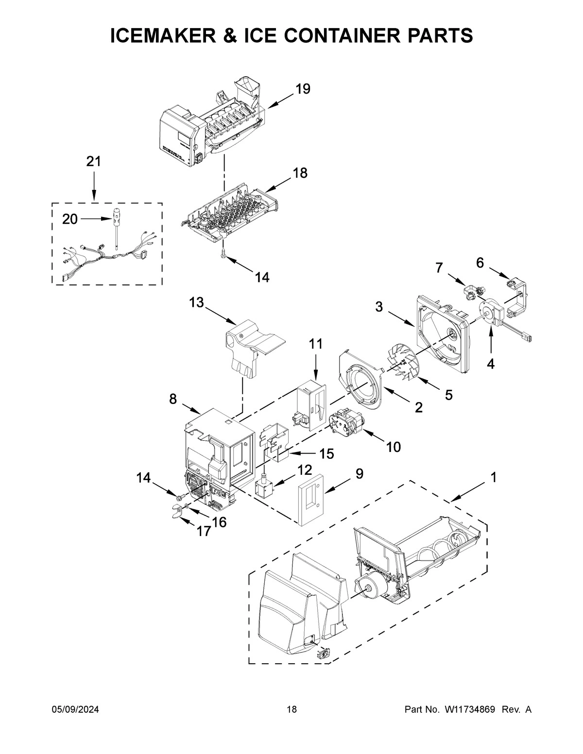 10 - ICEMAKER & ICE CONTAINER PARTS