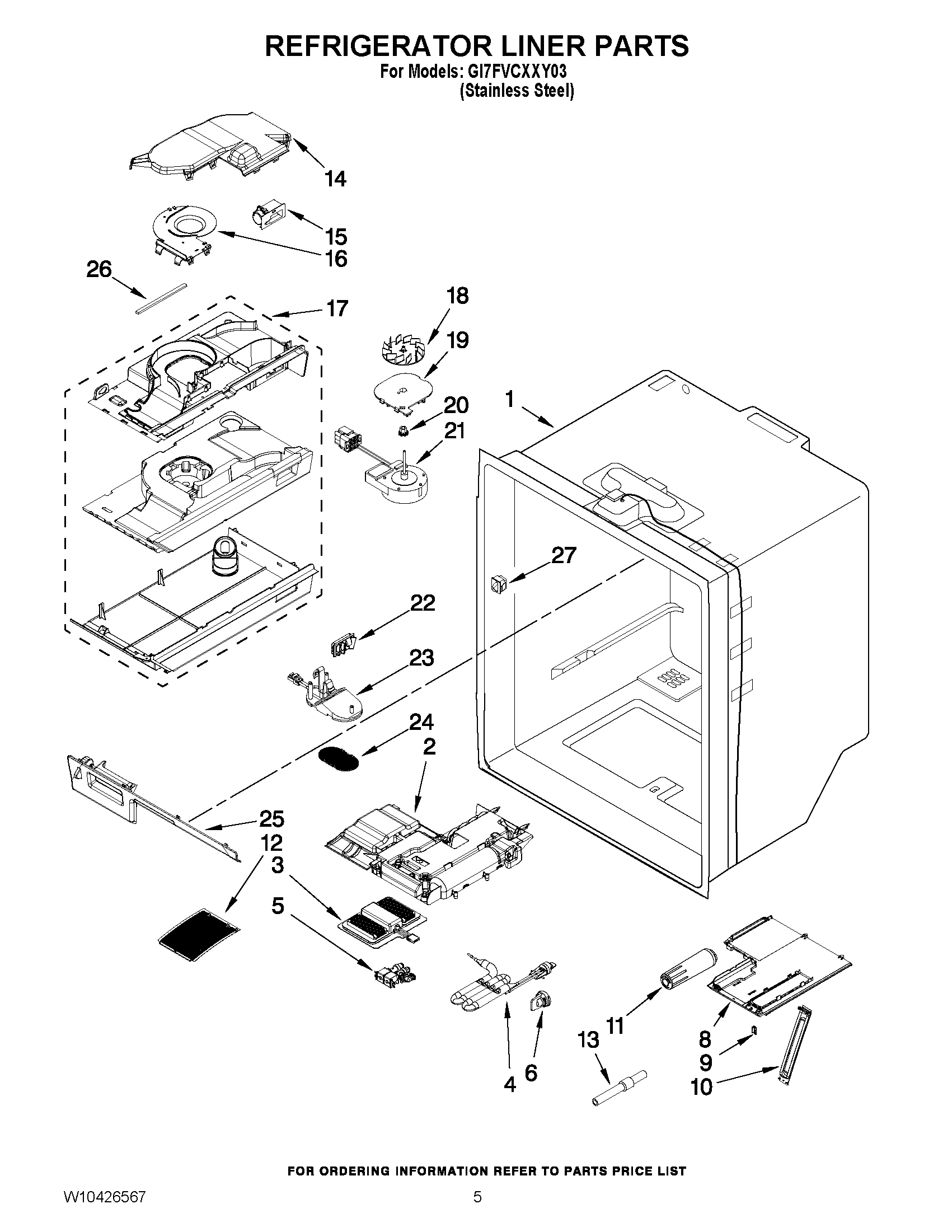 03 - REFRIGERATOR LINER PARTS