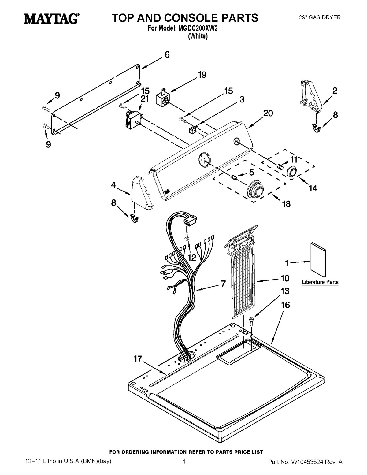 01 - TOP AND CONSOLE PARTS