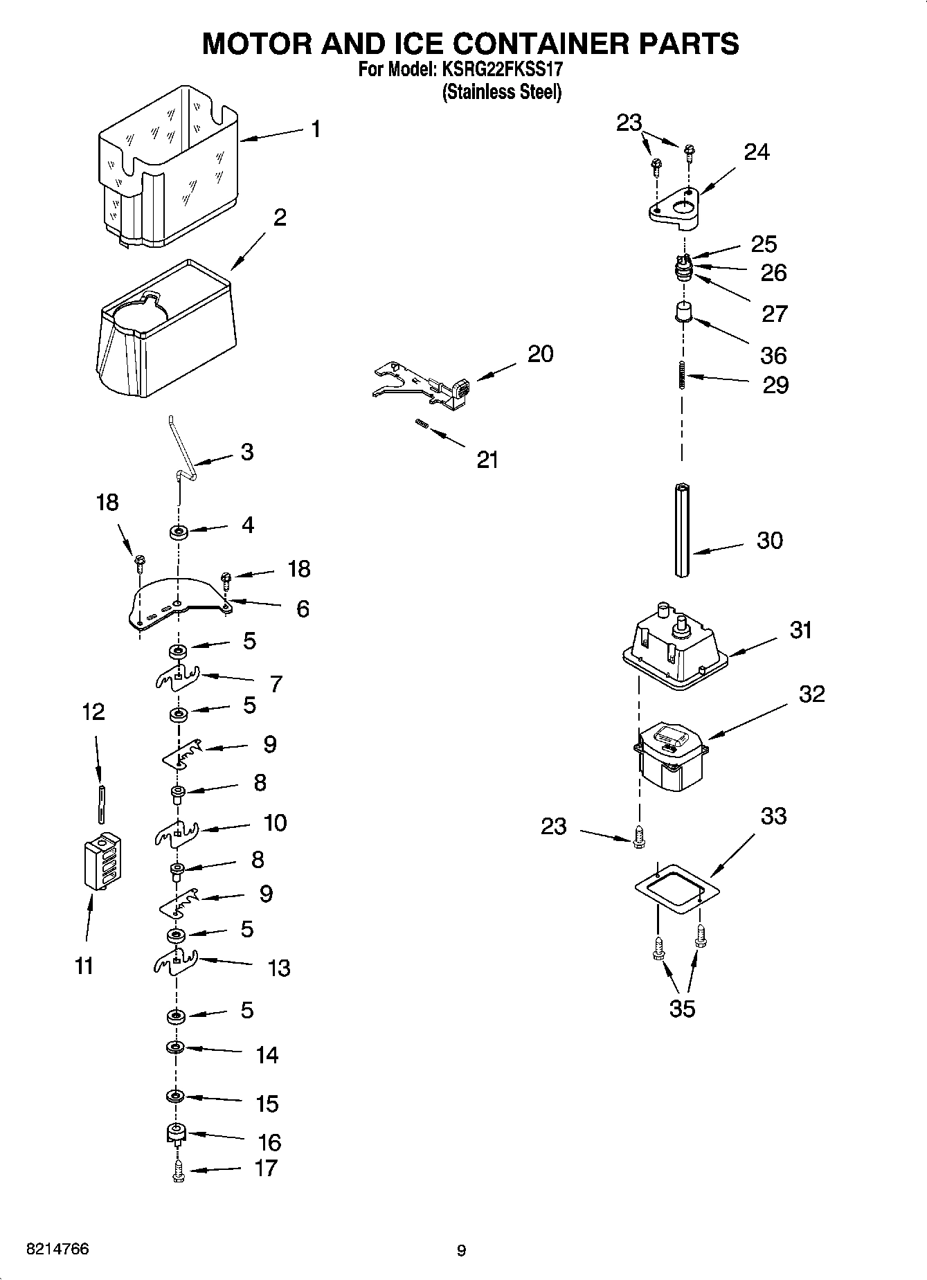 06 - MOTOR AND ICE CONTAINER PARTS