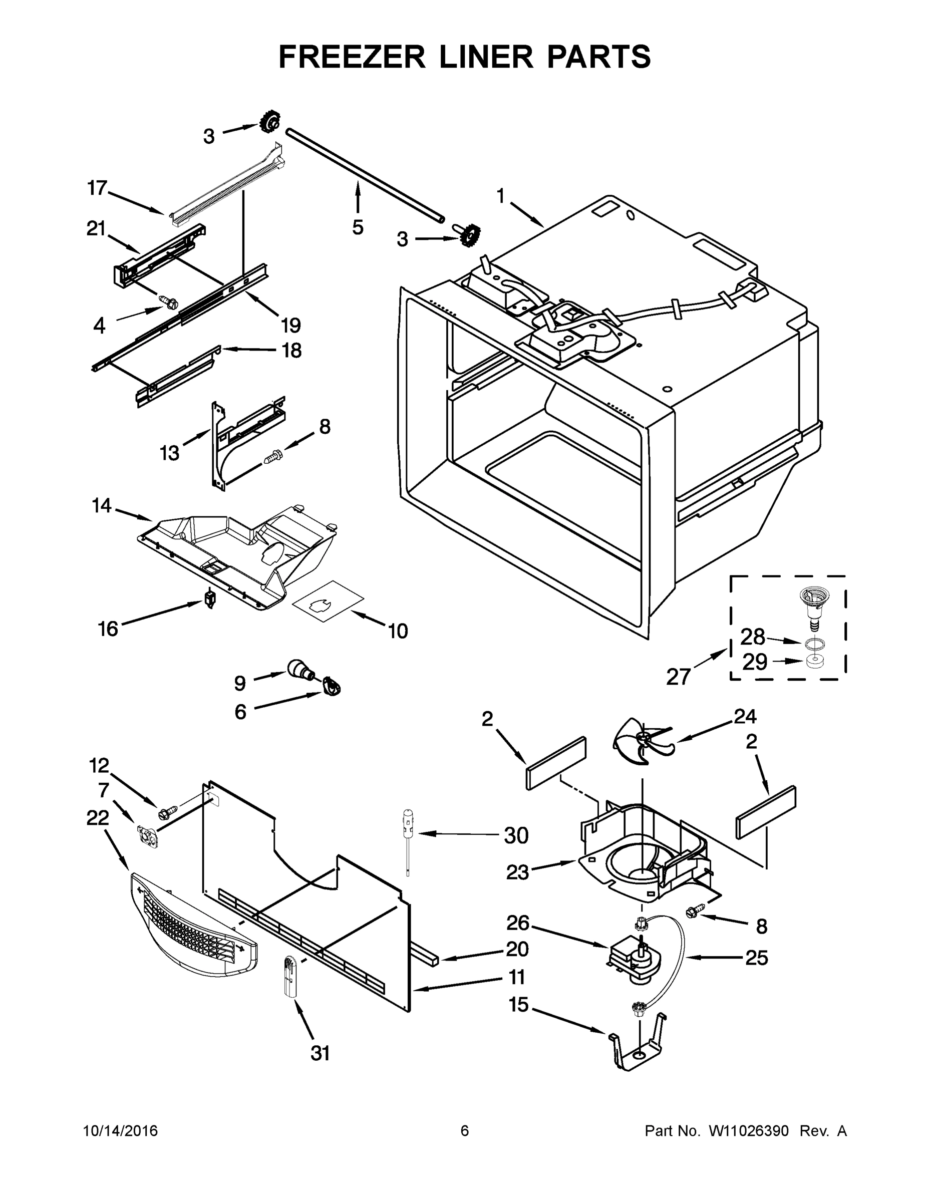 04 - FREEZER LINER PARTS