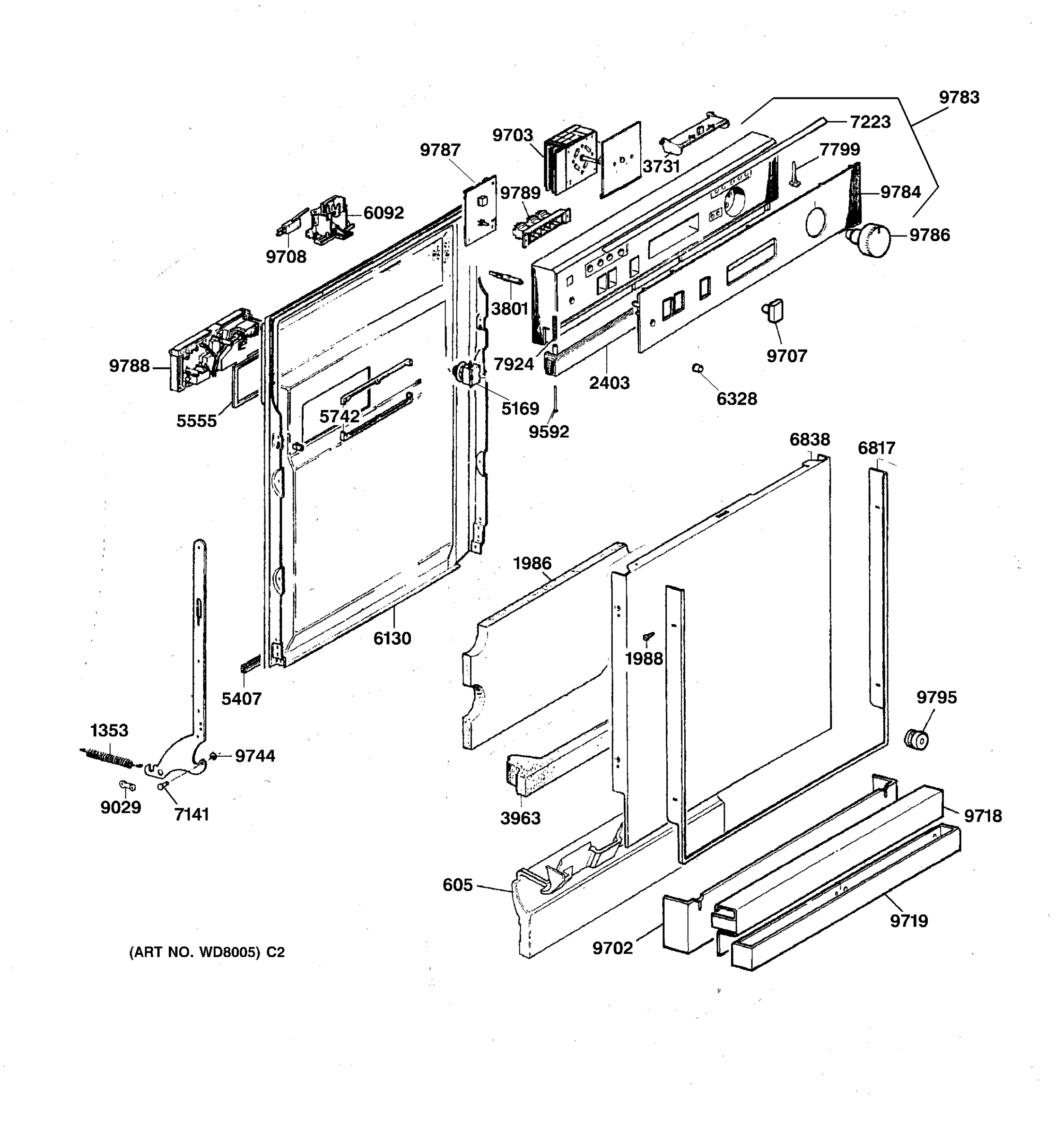 ESCUTCHEON & DOOR ASSEMBLY