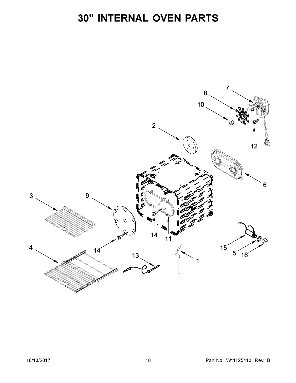 10 - 30" INTERNAL OVEN PARTS
