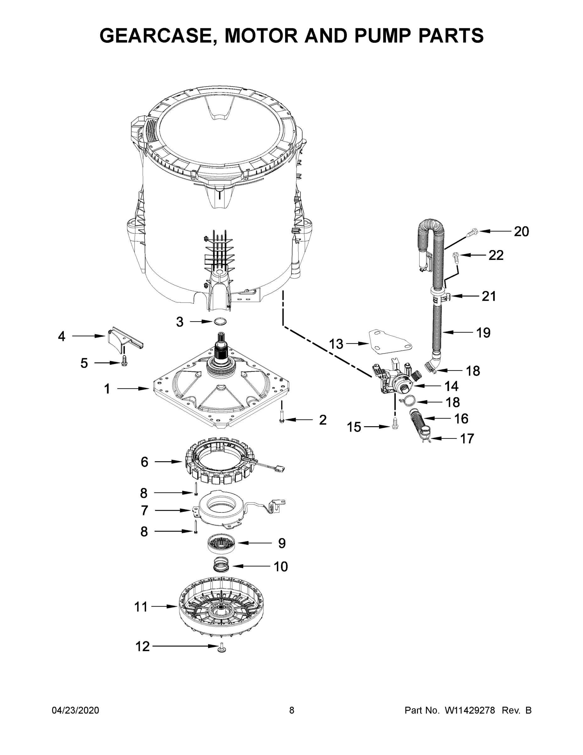 05 - GEARCASE, MOTOR AND PUMP PARTS