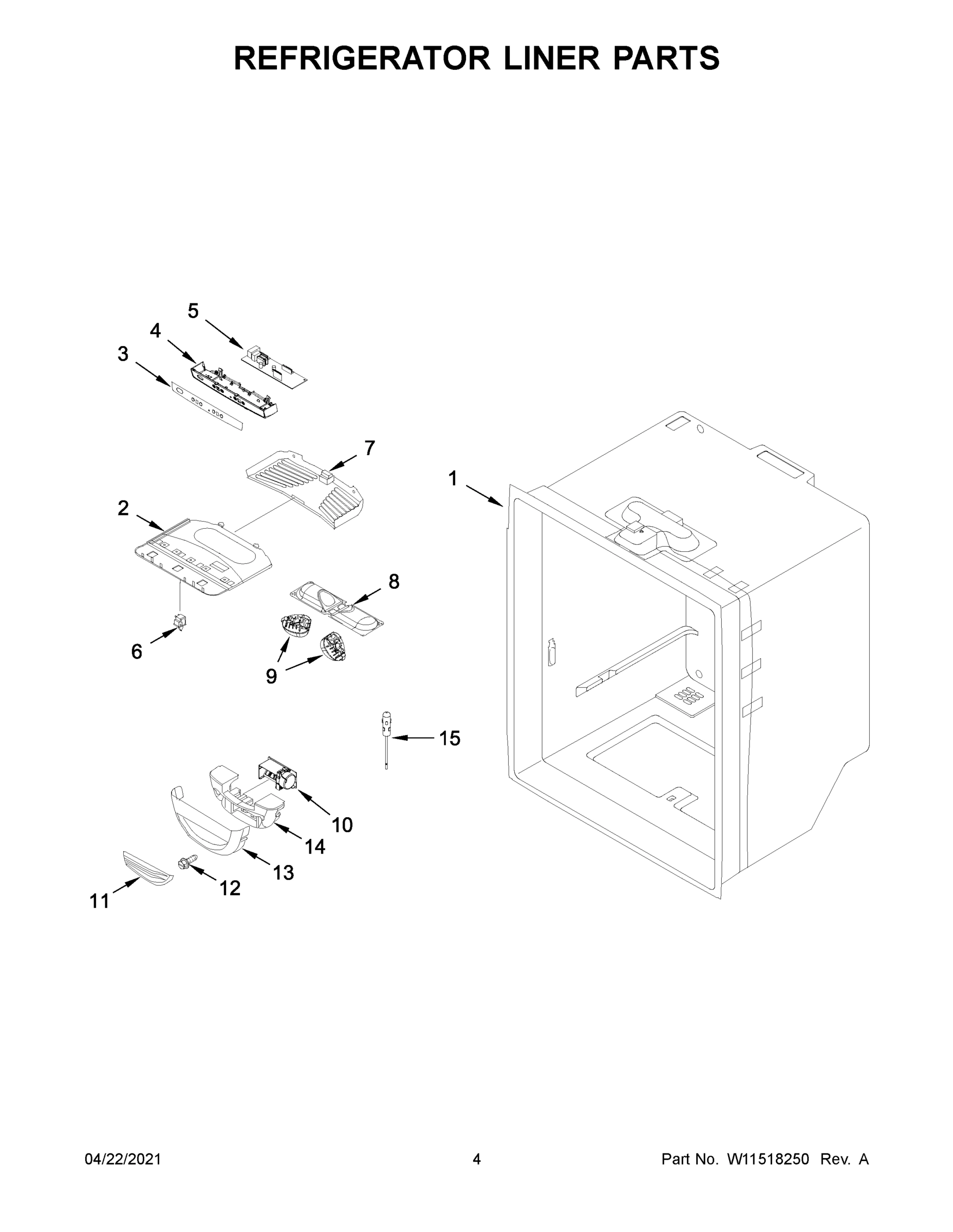 03 - REFRIGERATOR LINER PARTS