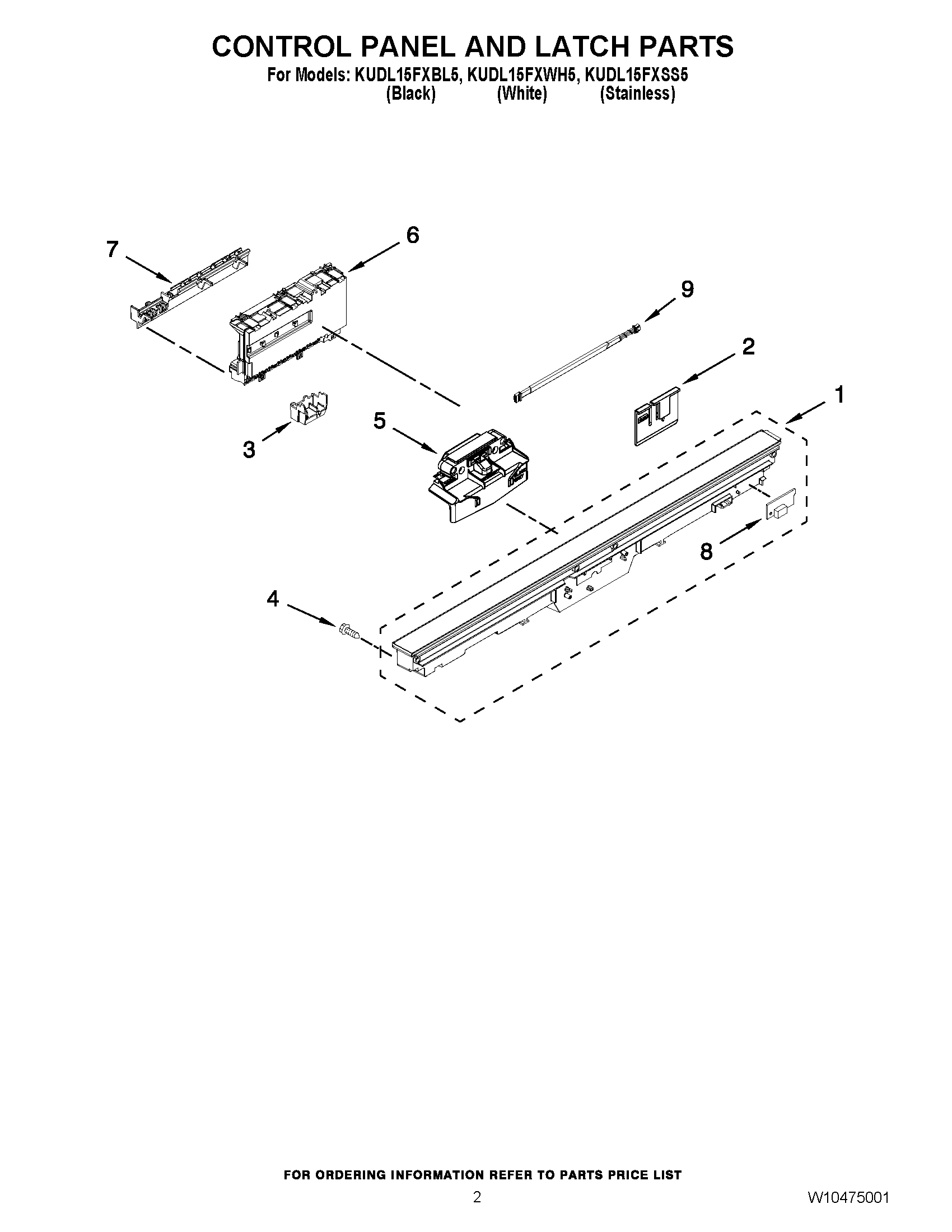 02 - CONTROL PANEL AND LATCH PARTS