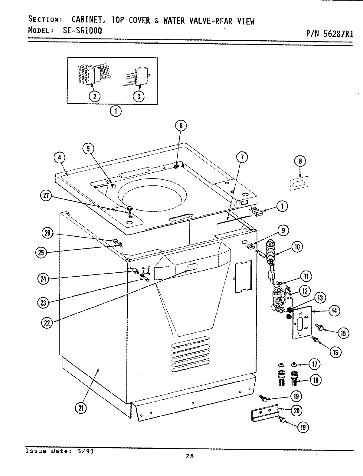 05 - CABINET, TOP COVER & WATER VALVE (REAR)