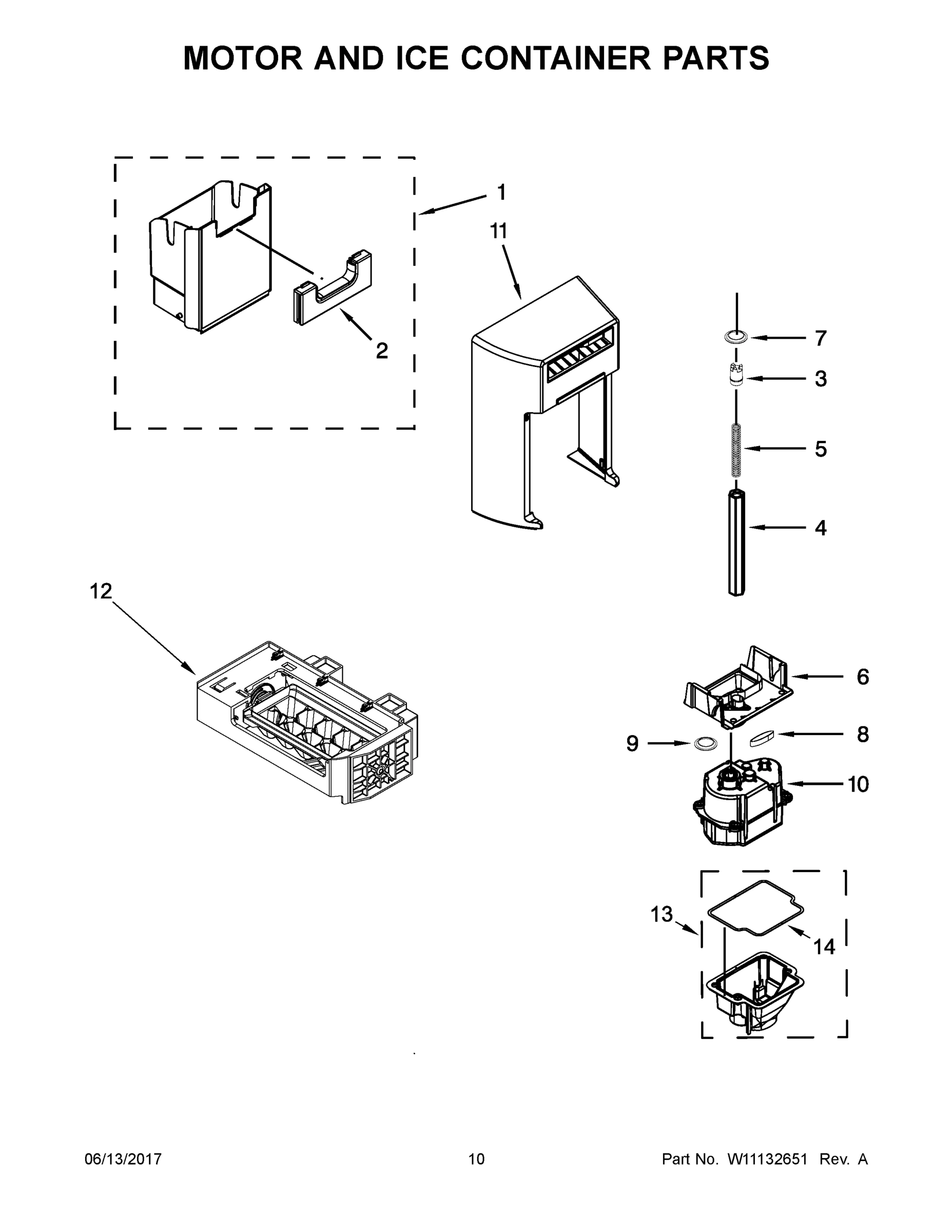 06 - MOTOR AND ICE CONTAINER PARTS