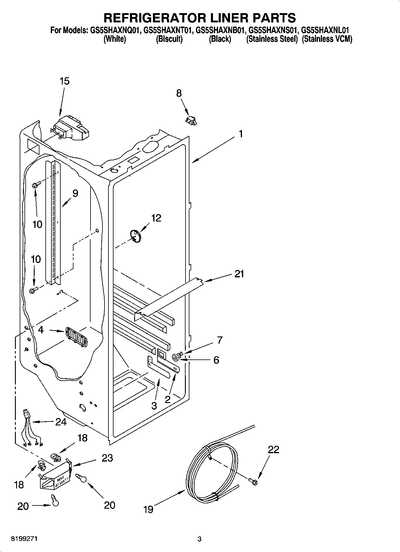 02 - REFRIGERATOR LINER PARTS