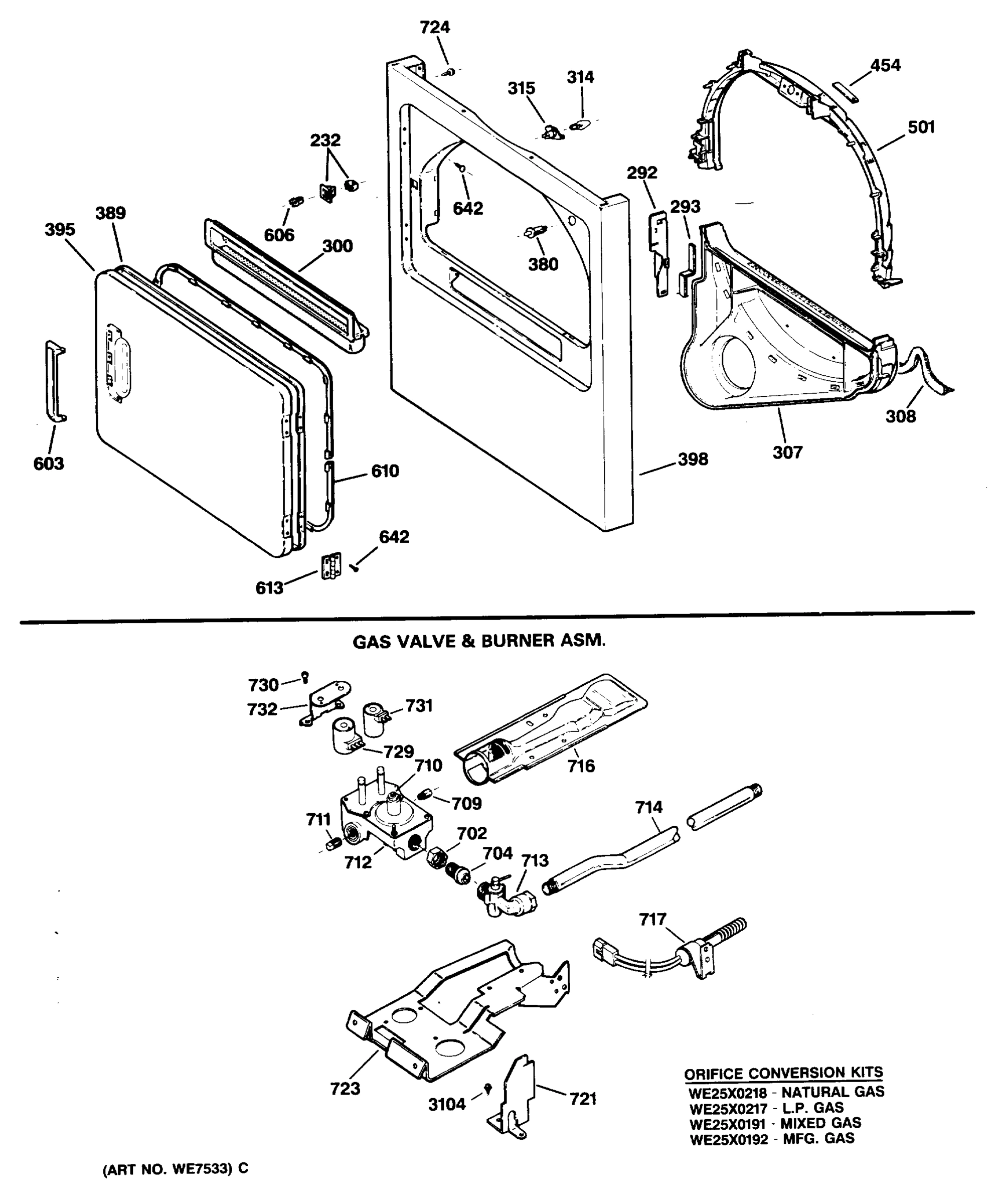 GAS VALVE & BURNER ASM.