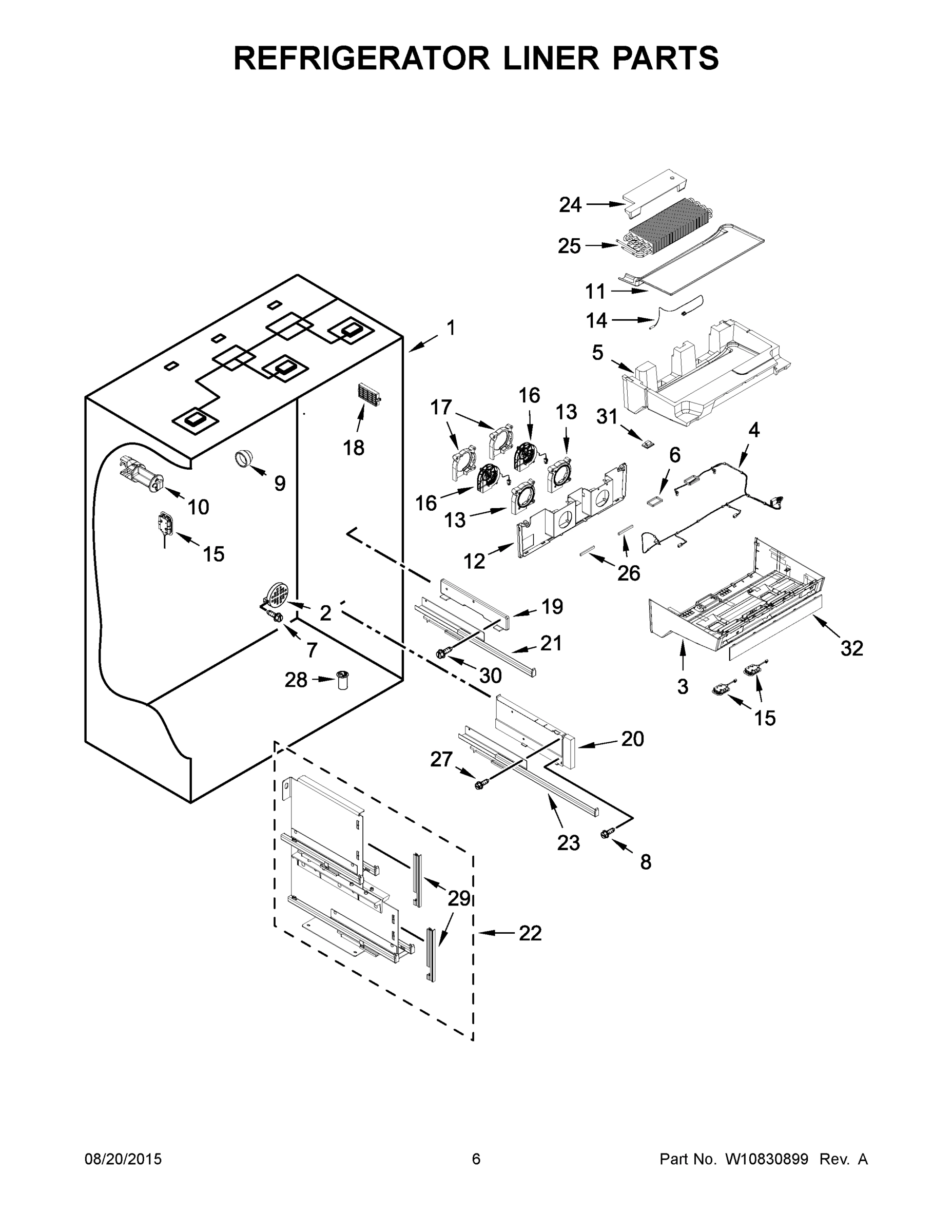 04 - REFRIGERATOR LINER PARTS