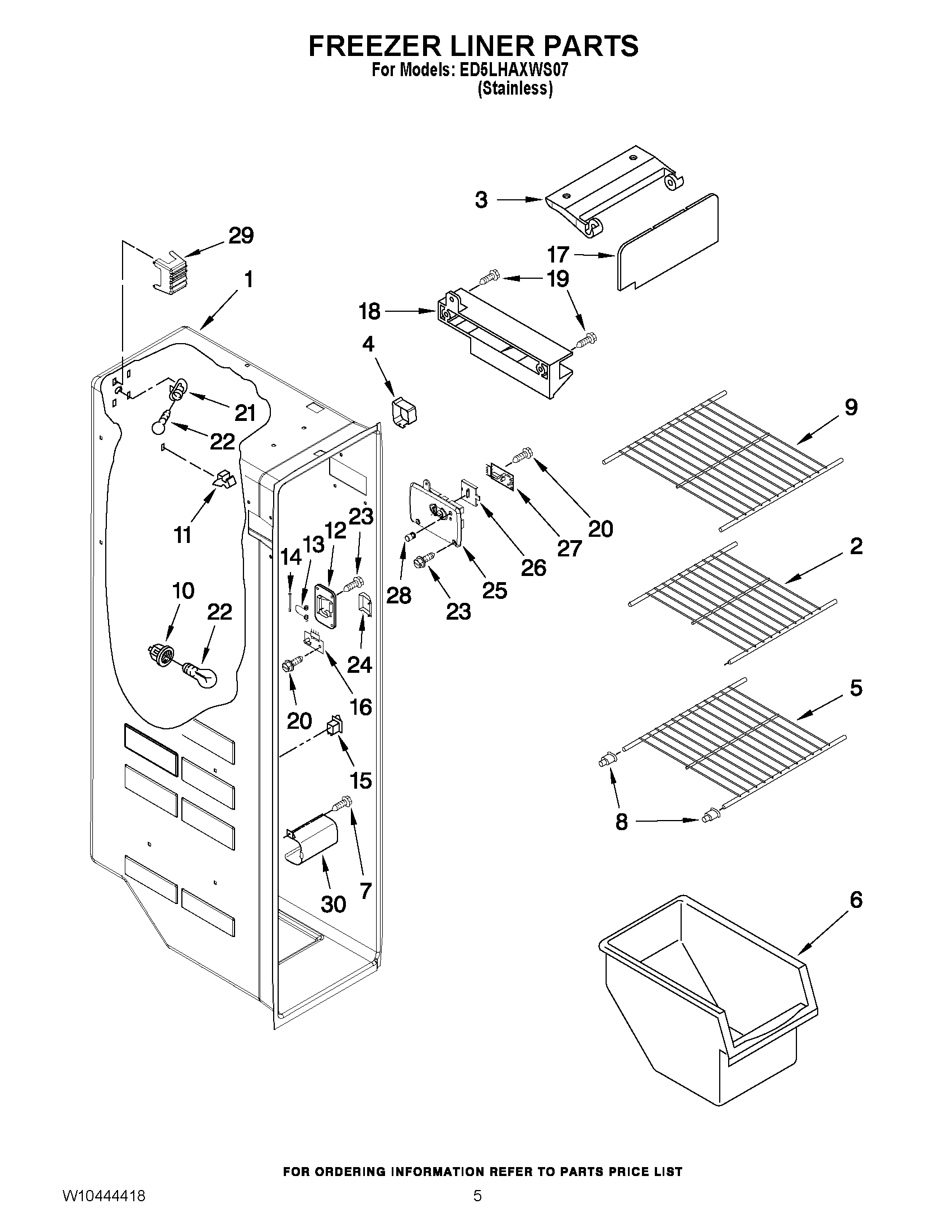 04 - FREEZER LINER PARTS