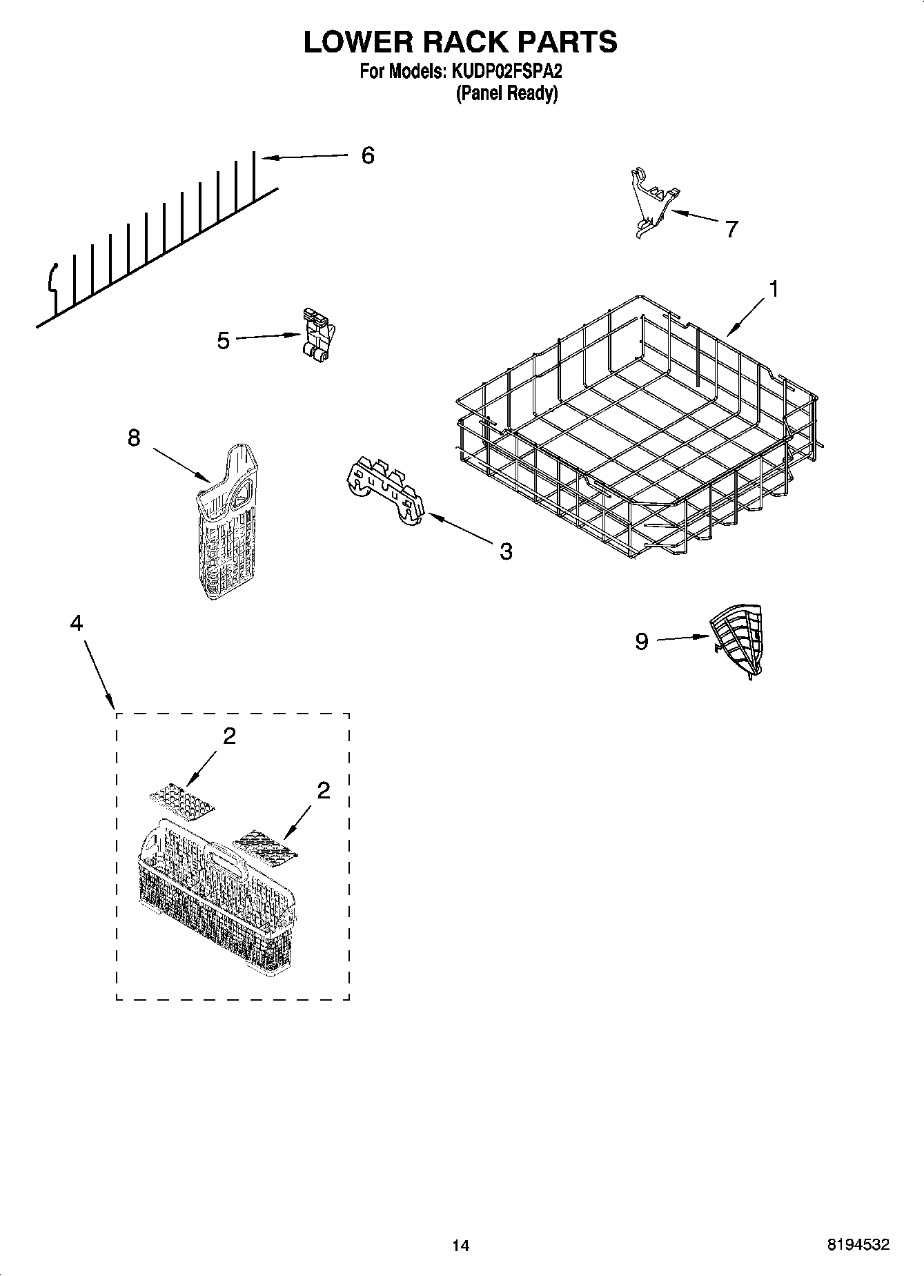 11 - LOWER RACK PARTS, OPTIONAL PARTS (NOT INCLUDED)