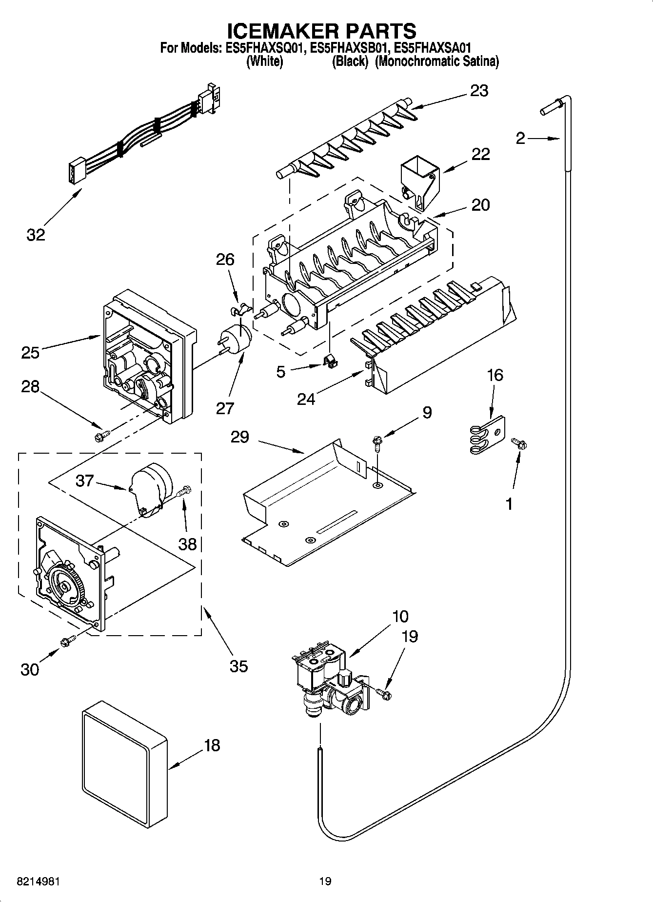 12 - ICEMAKER PARTS, OPTIONAL PARTS (NOT INCLUDED)