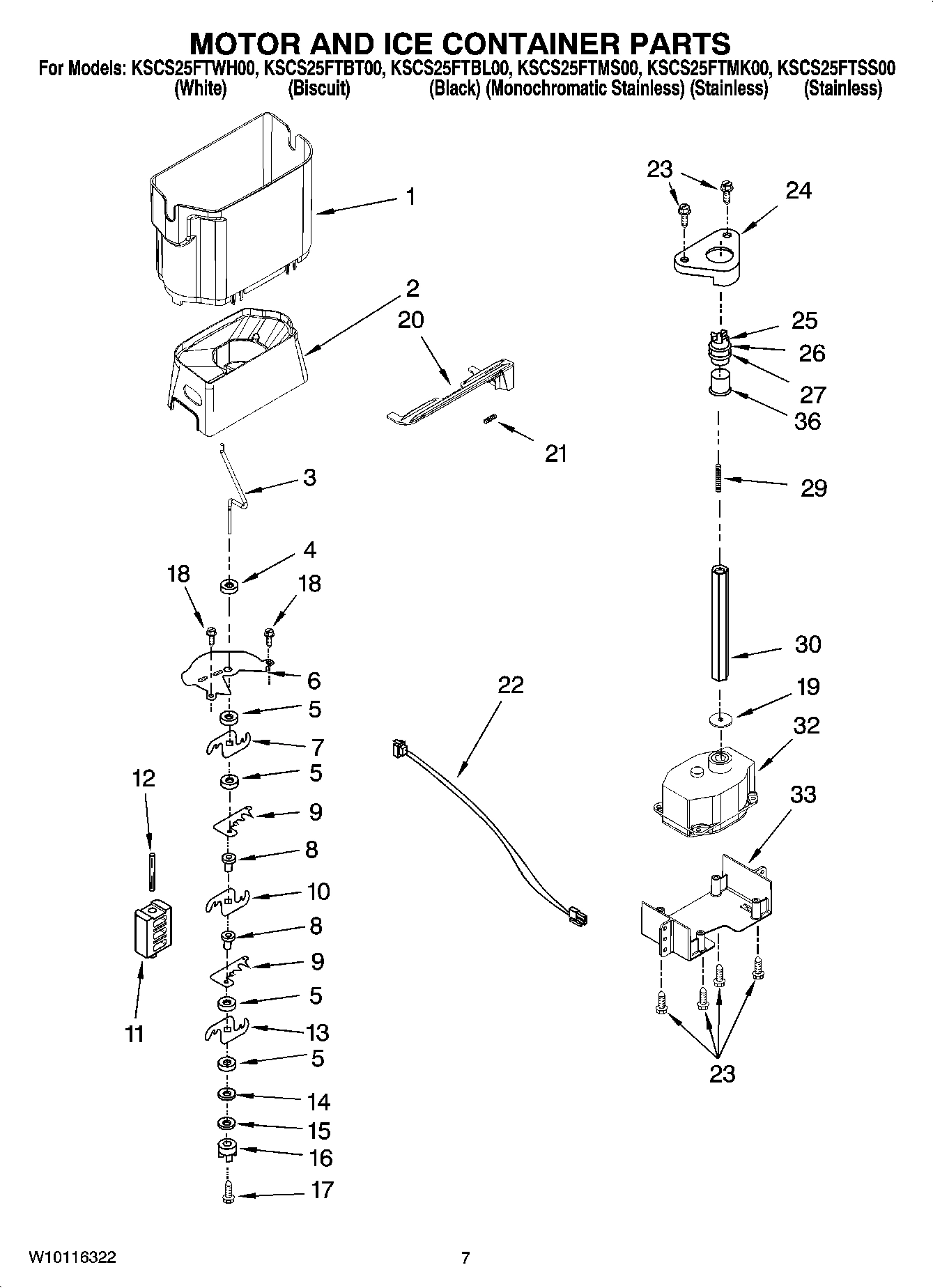 05 - MOTOR AND ICE CONTAINER PARTS