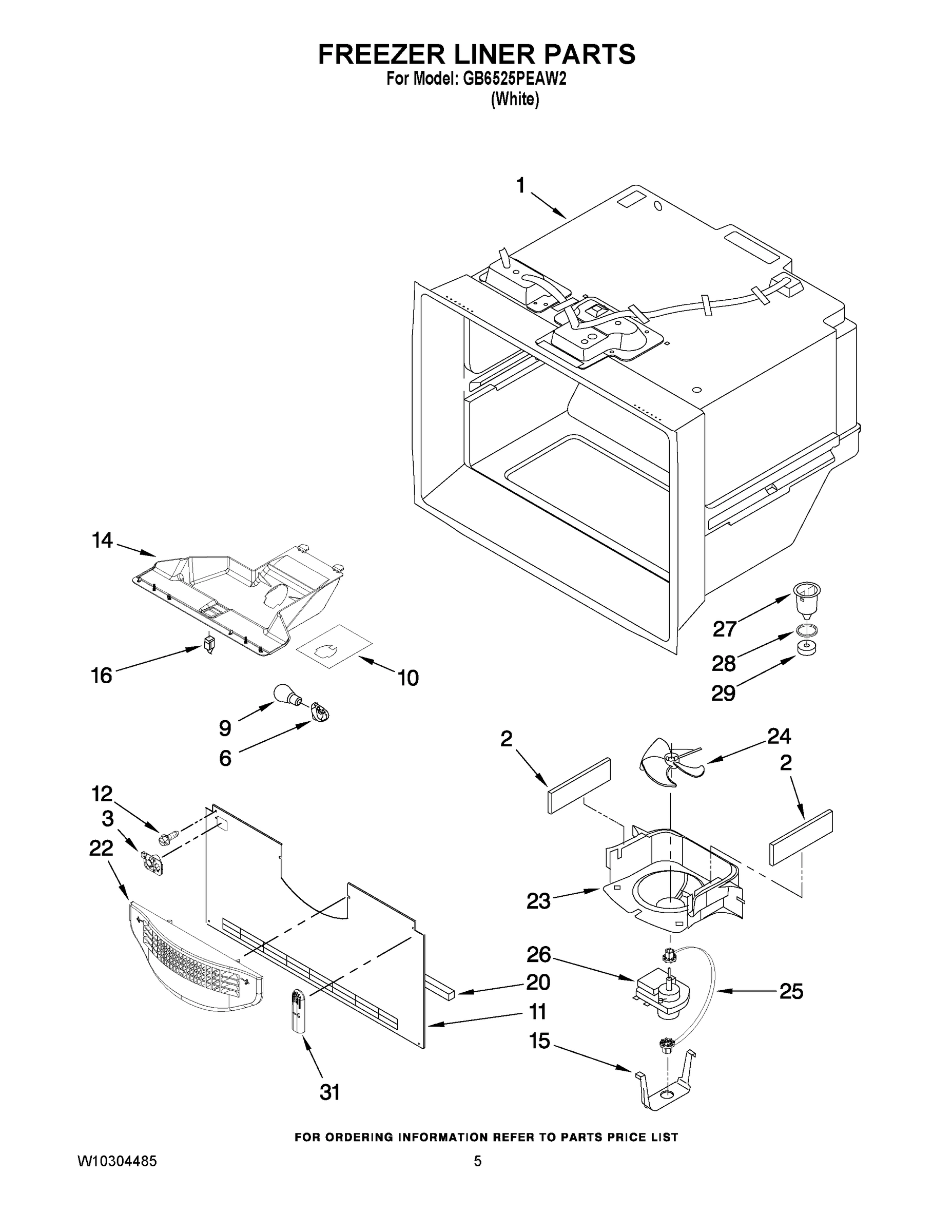 03 - FREEZER LINER PARTS