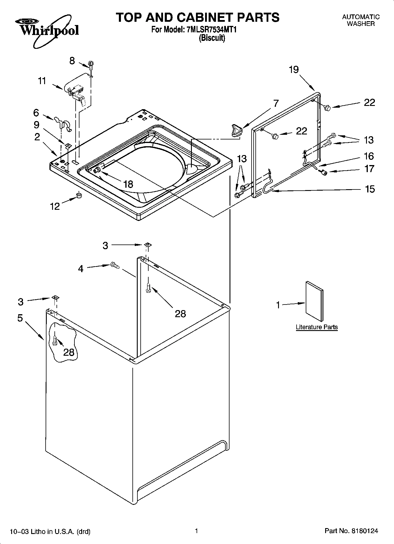 01 - TOP AND CABINET PARTS