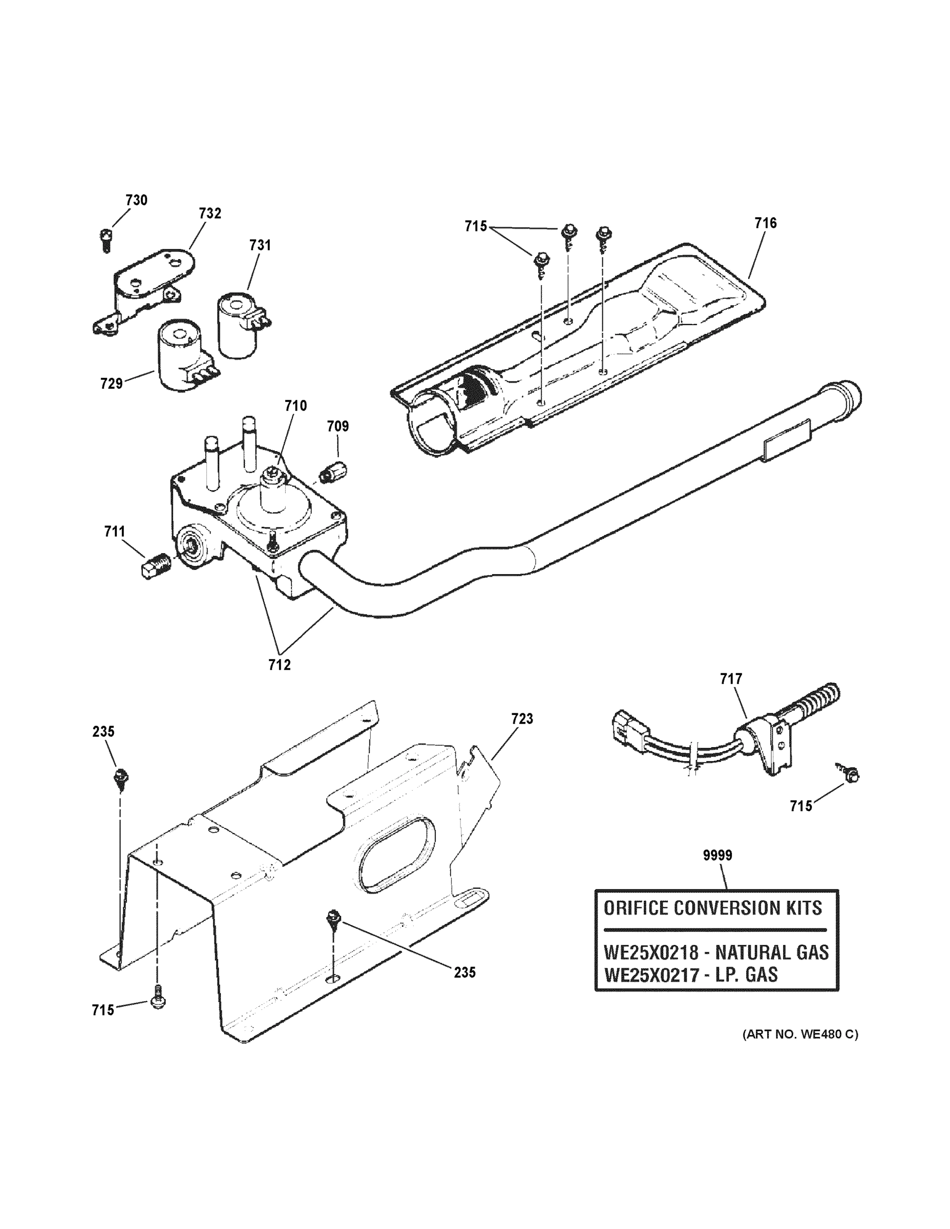 GAS VALVE & BURNER ASSEMBLY