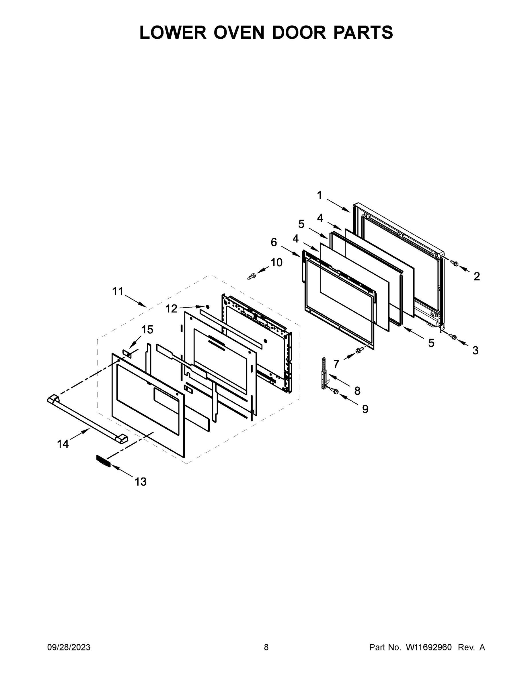 05 - LOWER OVEN DOOR PARTS
