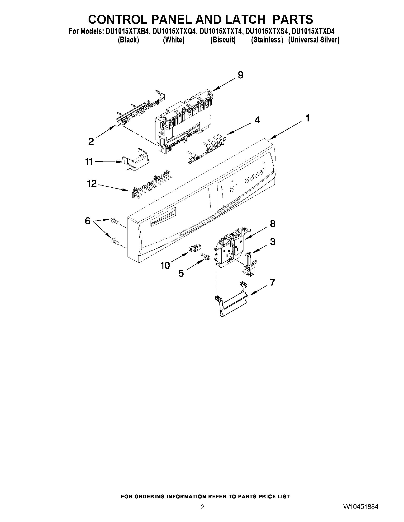 02 - CONTROL PANEL AND LATCH PARTS
