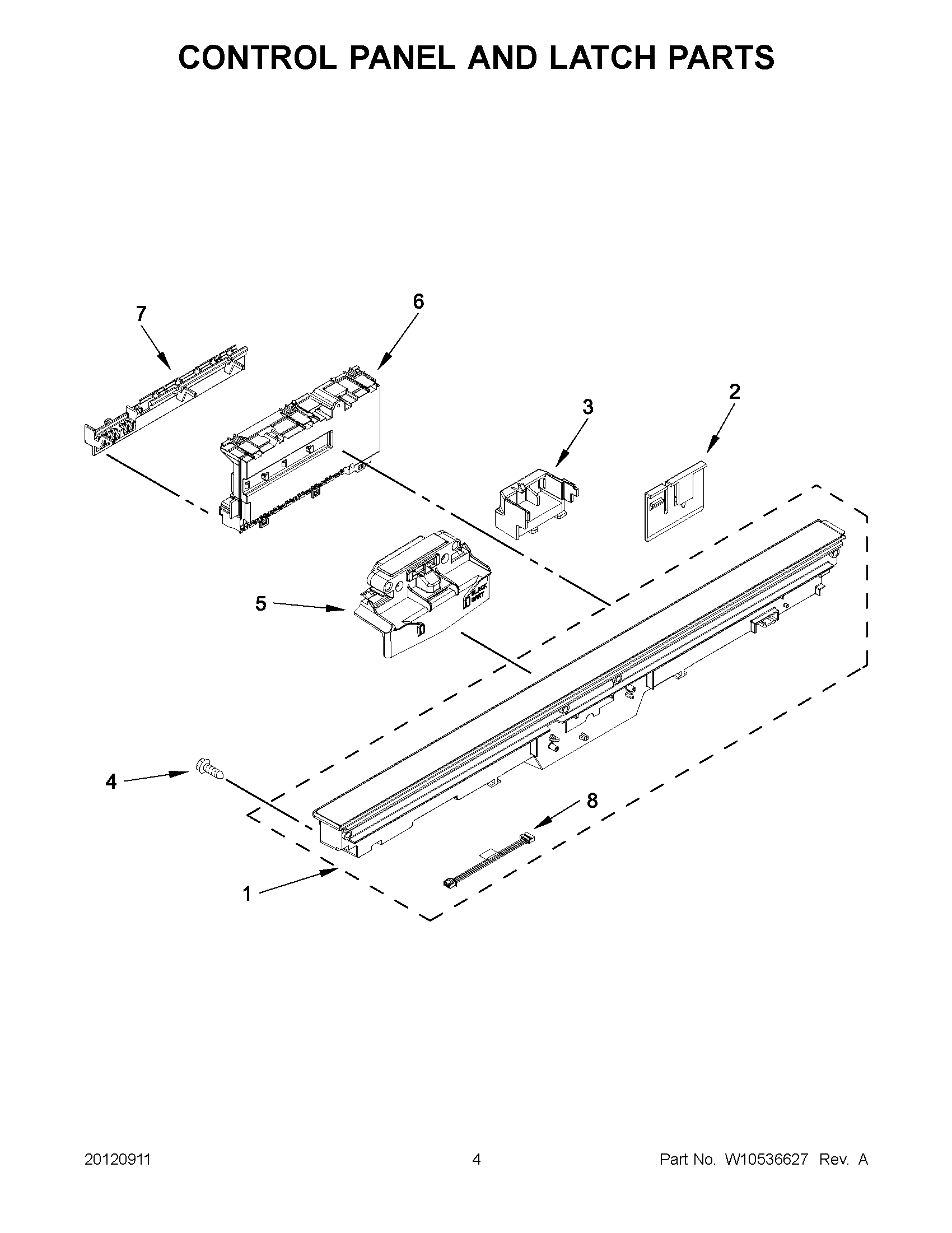 02 - CONTROL PANEL AND LATCH PARTS