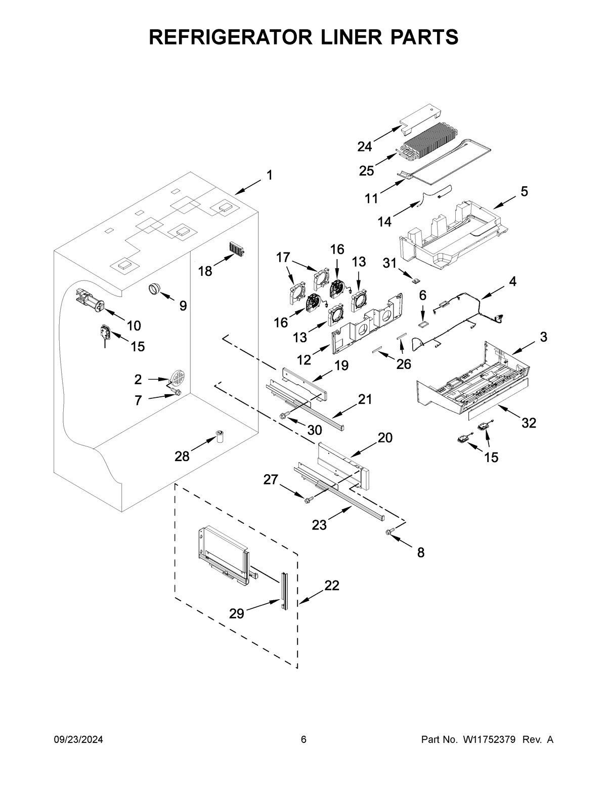 04 - REFRIGERATOR LINER PARTS