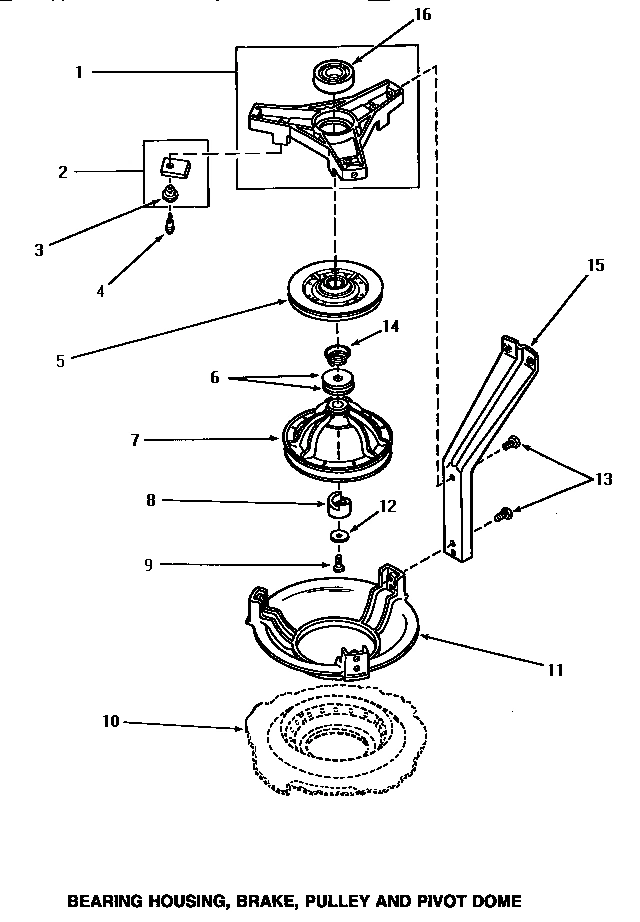 04 - BRG HSG/BRAKE/PULLEY & PIVOT DOME