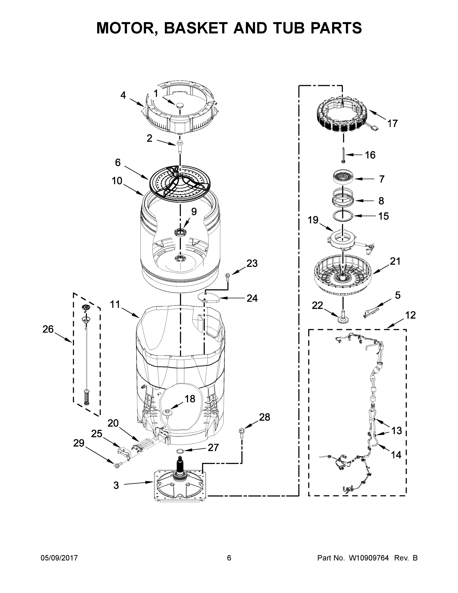 04 - MOTOR, BASKET AND TUB PARTS