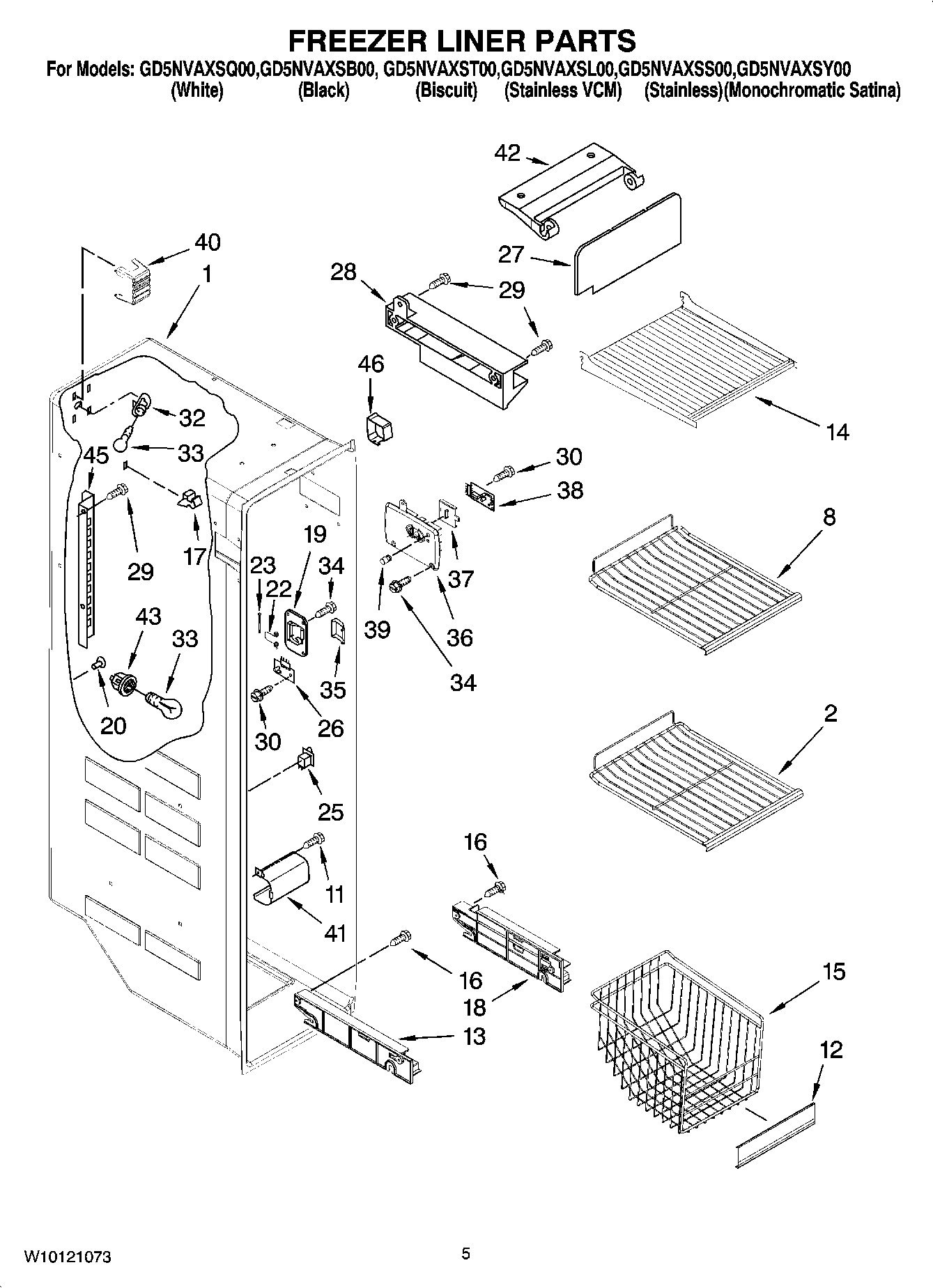 04 - FREEZER LINER PARTS