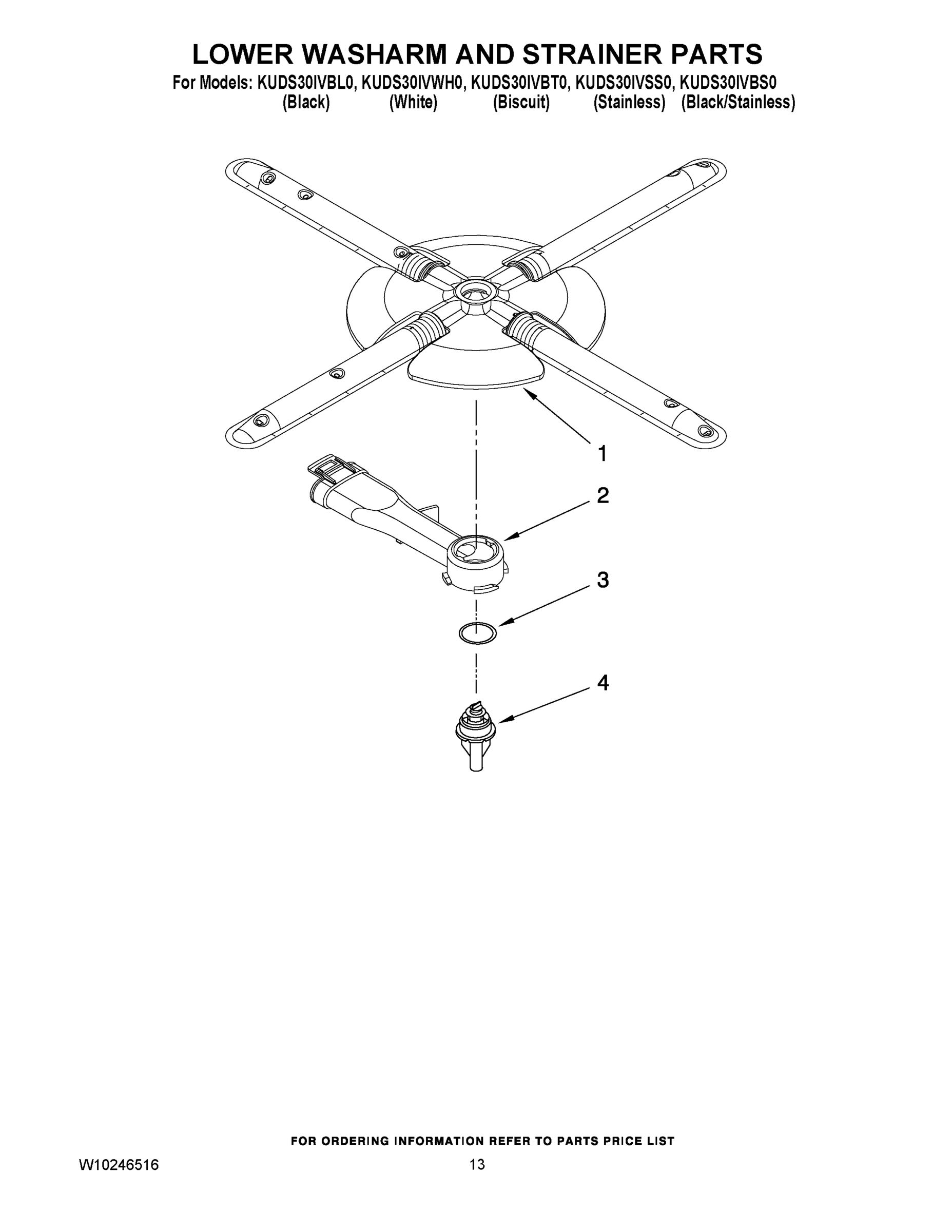 11 - LOWER WASHARM AND STRAINER PARTS