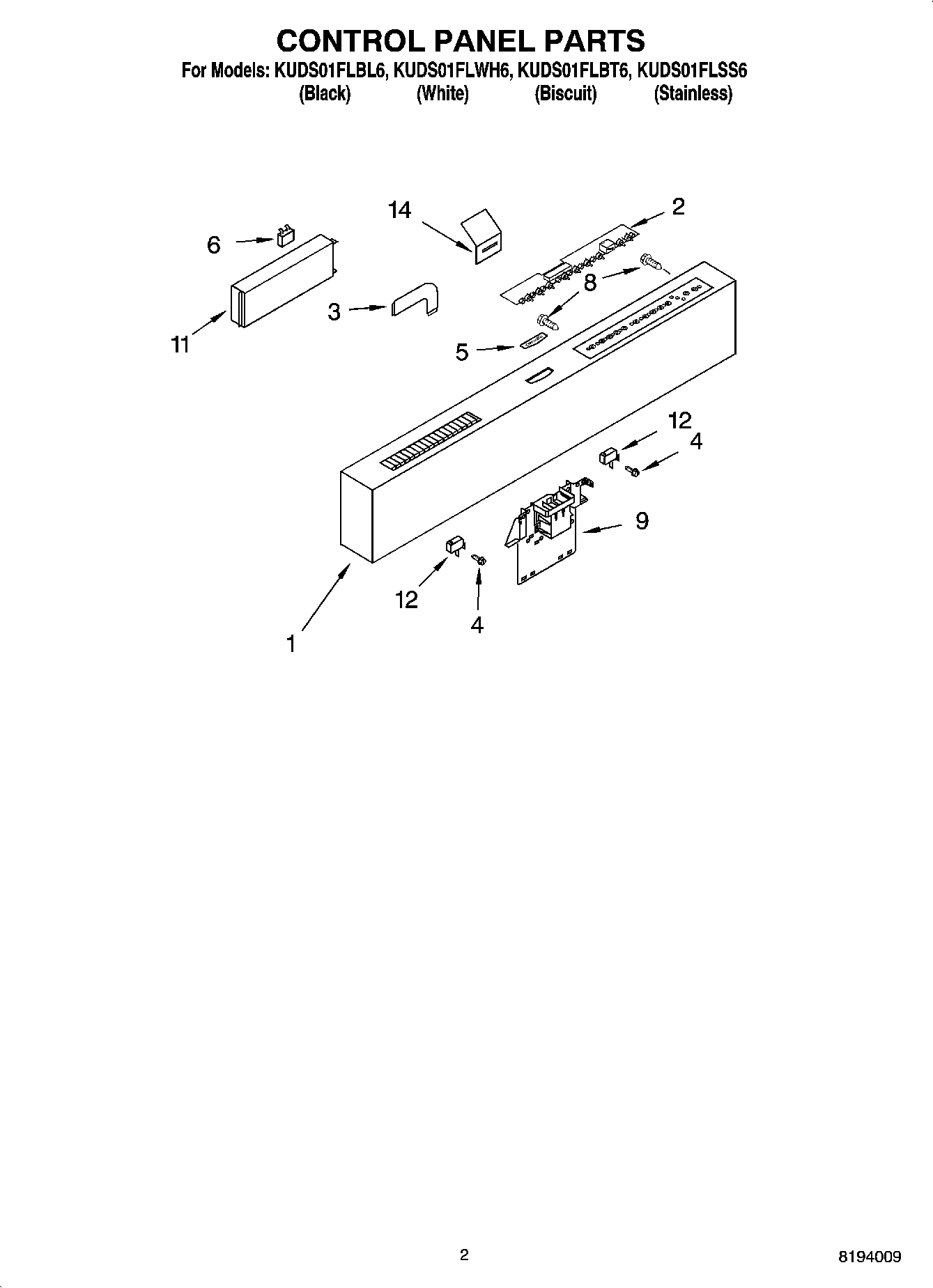 02 - CONTROL PANEL PARTS