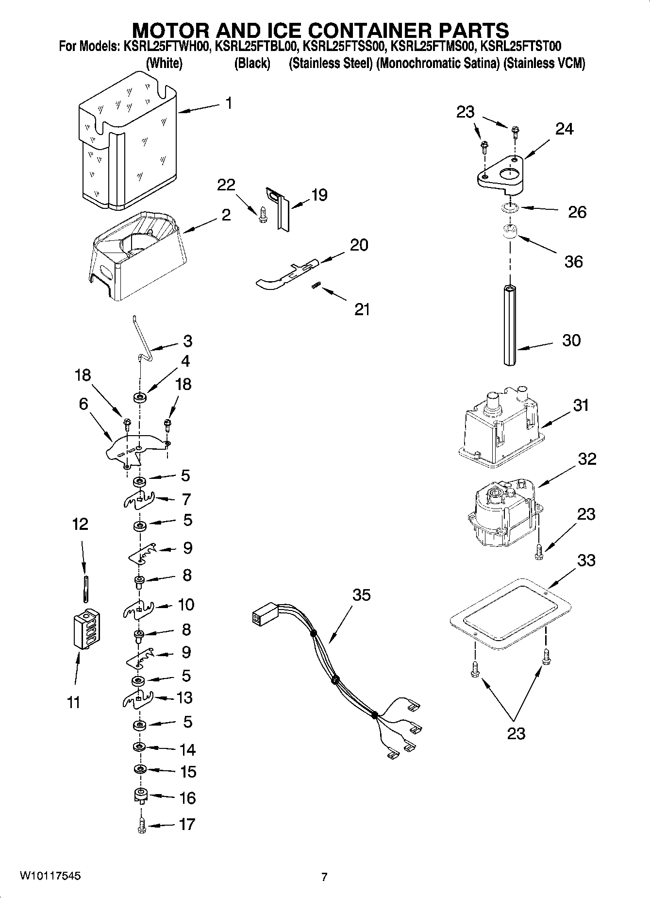 05 - MOTOR AND ICE CONTAINER PARTS