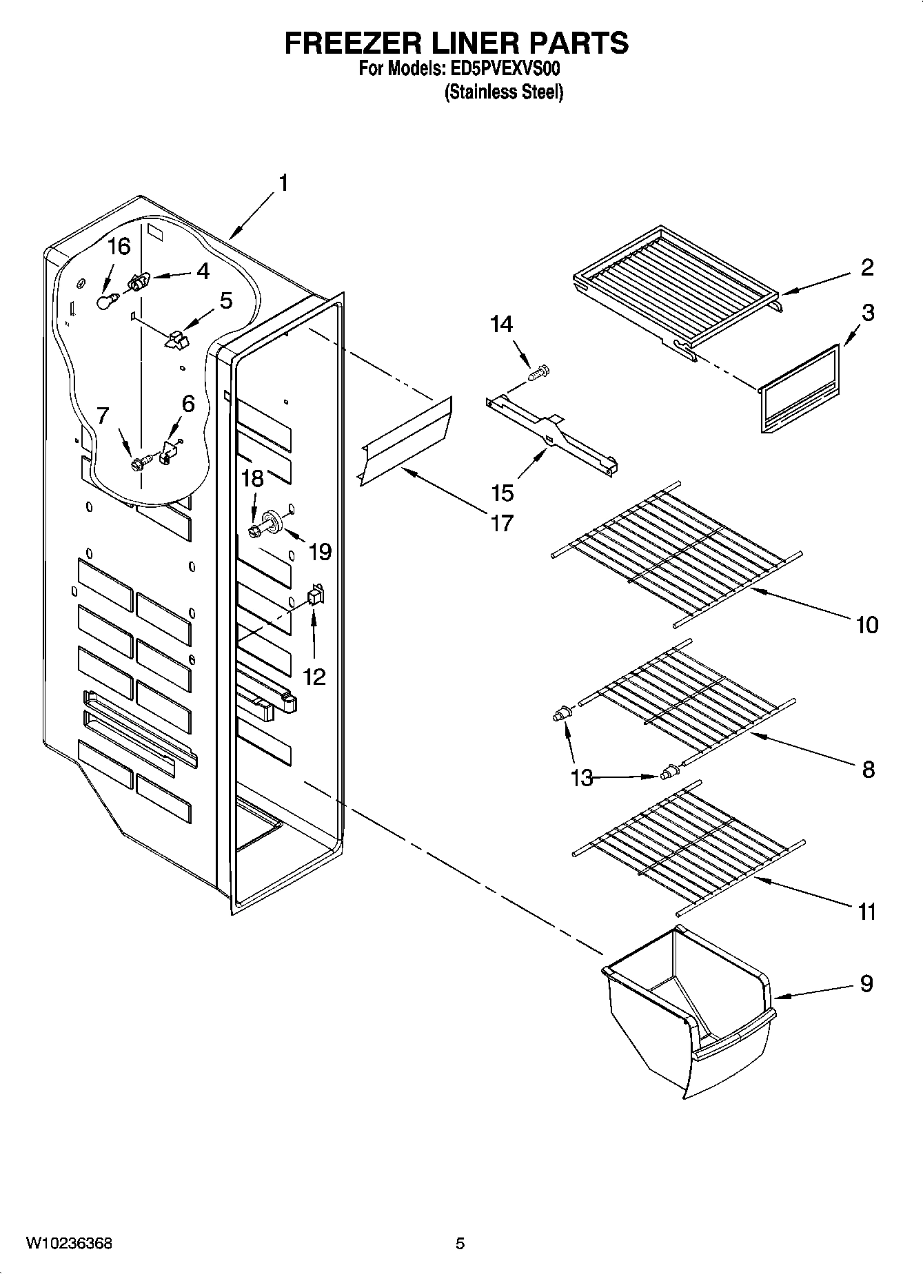 04 - FREEZER LINER PARTS