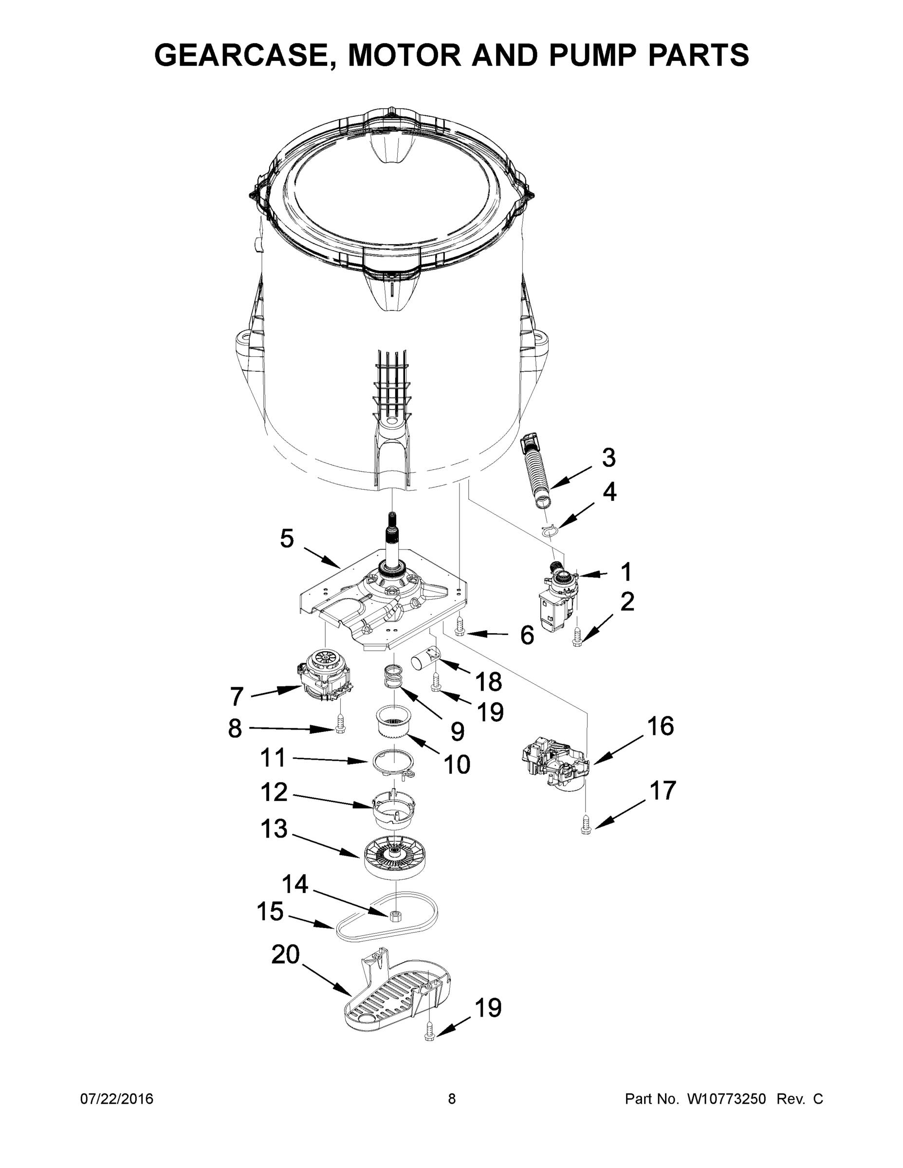05 - GEARCASE, MOTOR AND PUMP PARTS