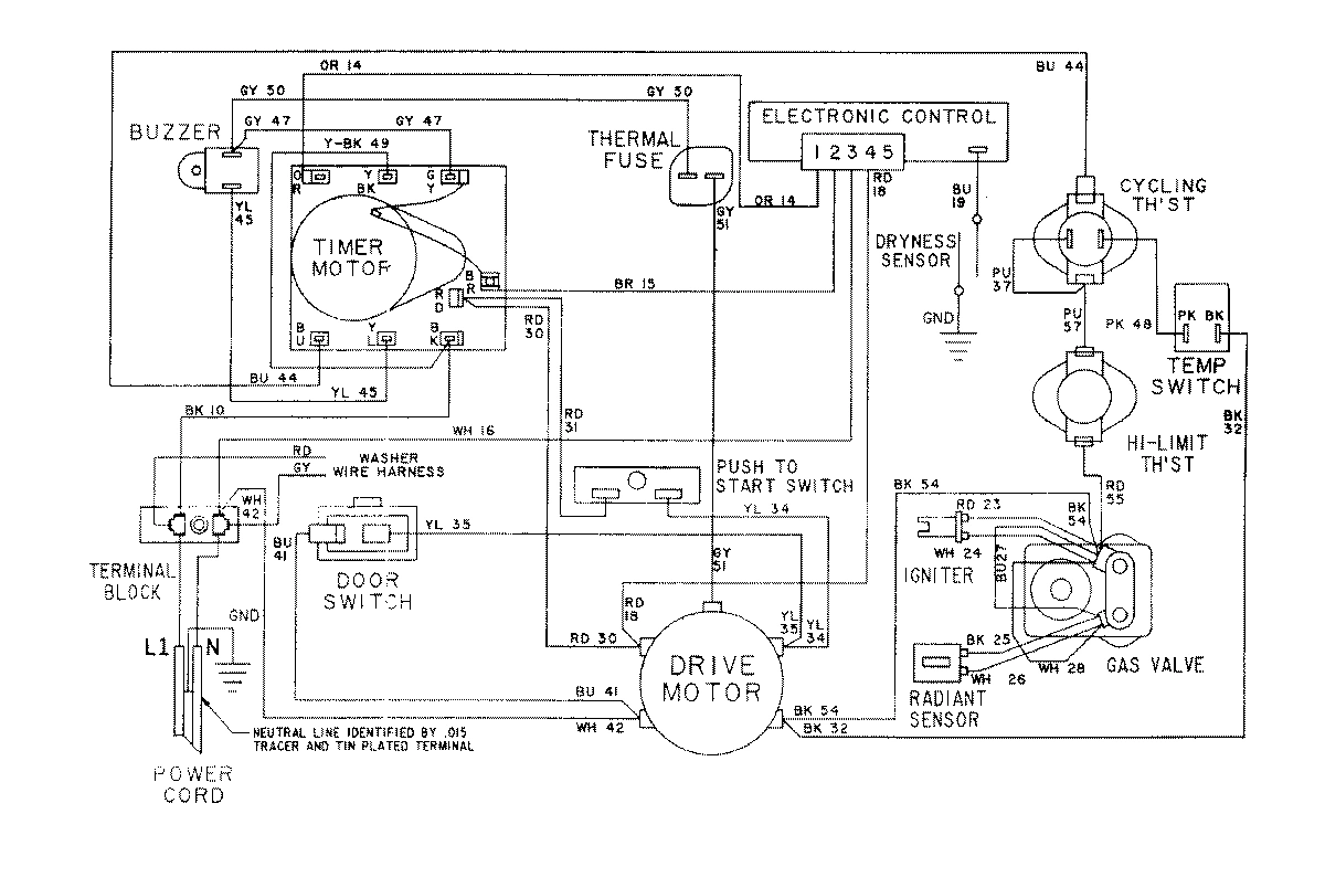 16 - WIRING INFORMATION-DRYER