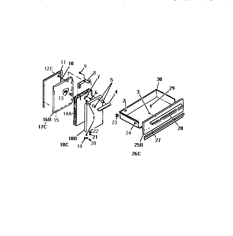 08 - OVEN DOOR, STORAGE COMPARTMENT DOOR
