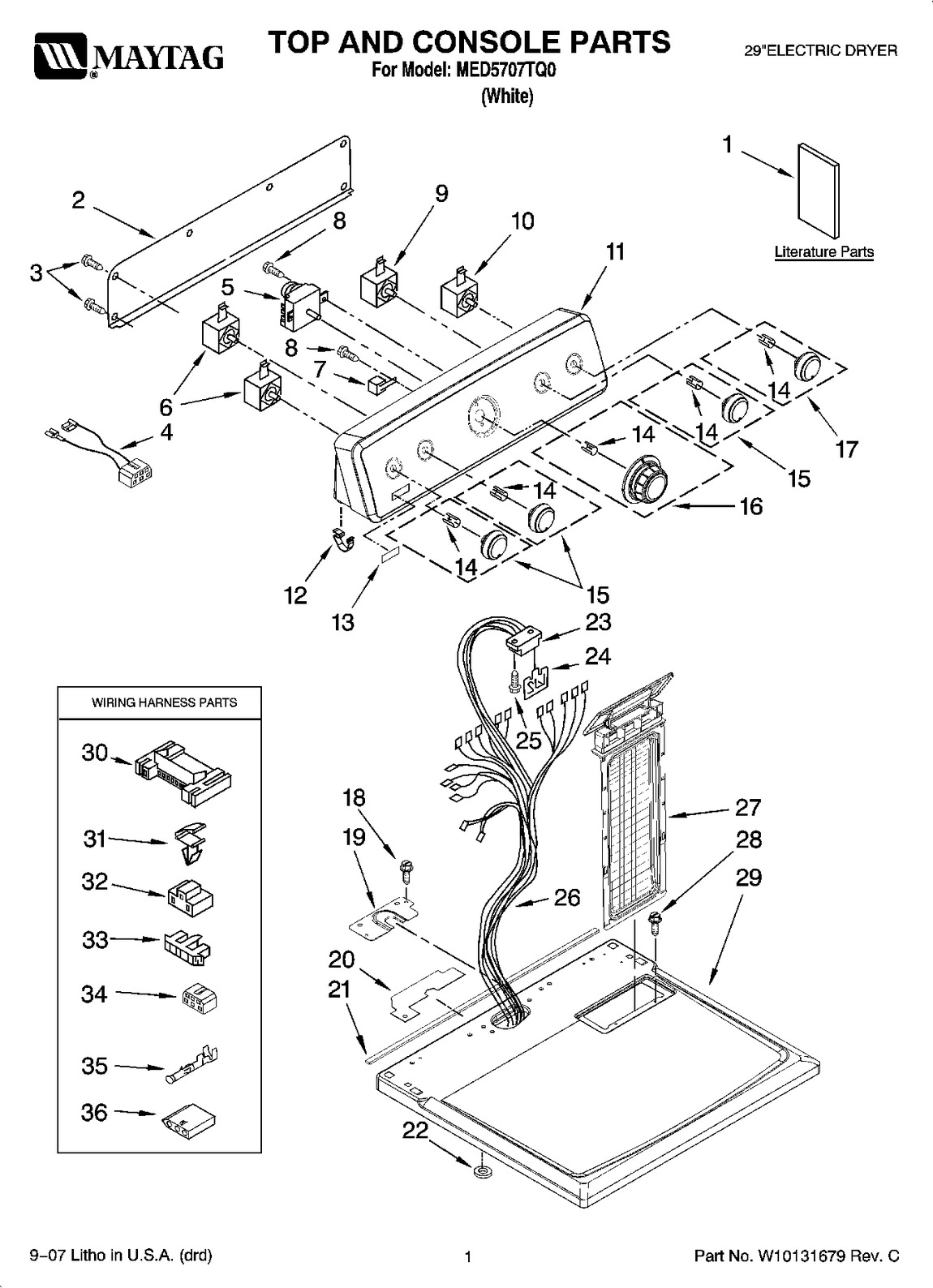 01 - TOP AND CONSOLE PARTS