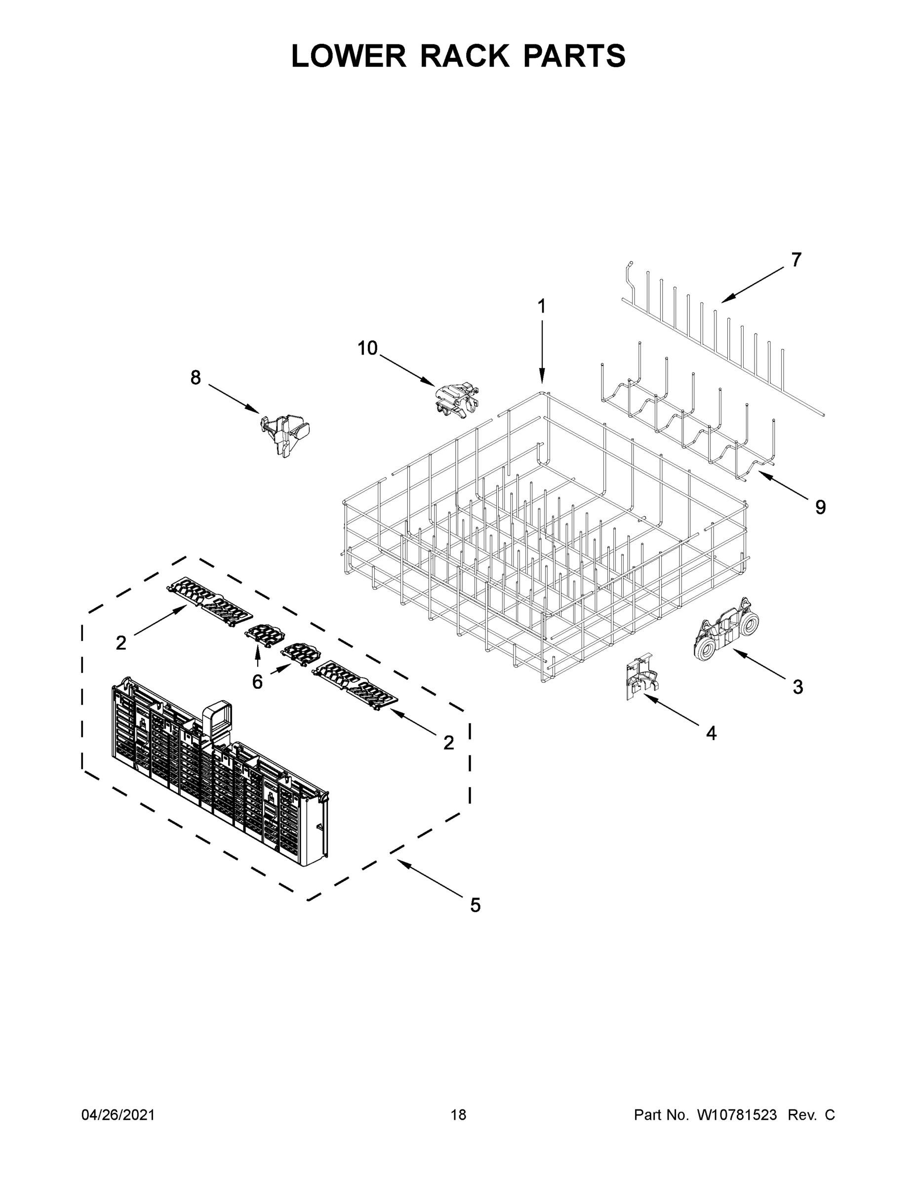 10 - LOWER RACK PARTS