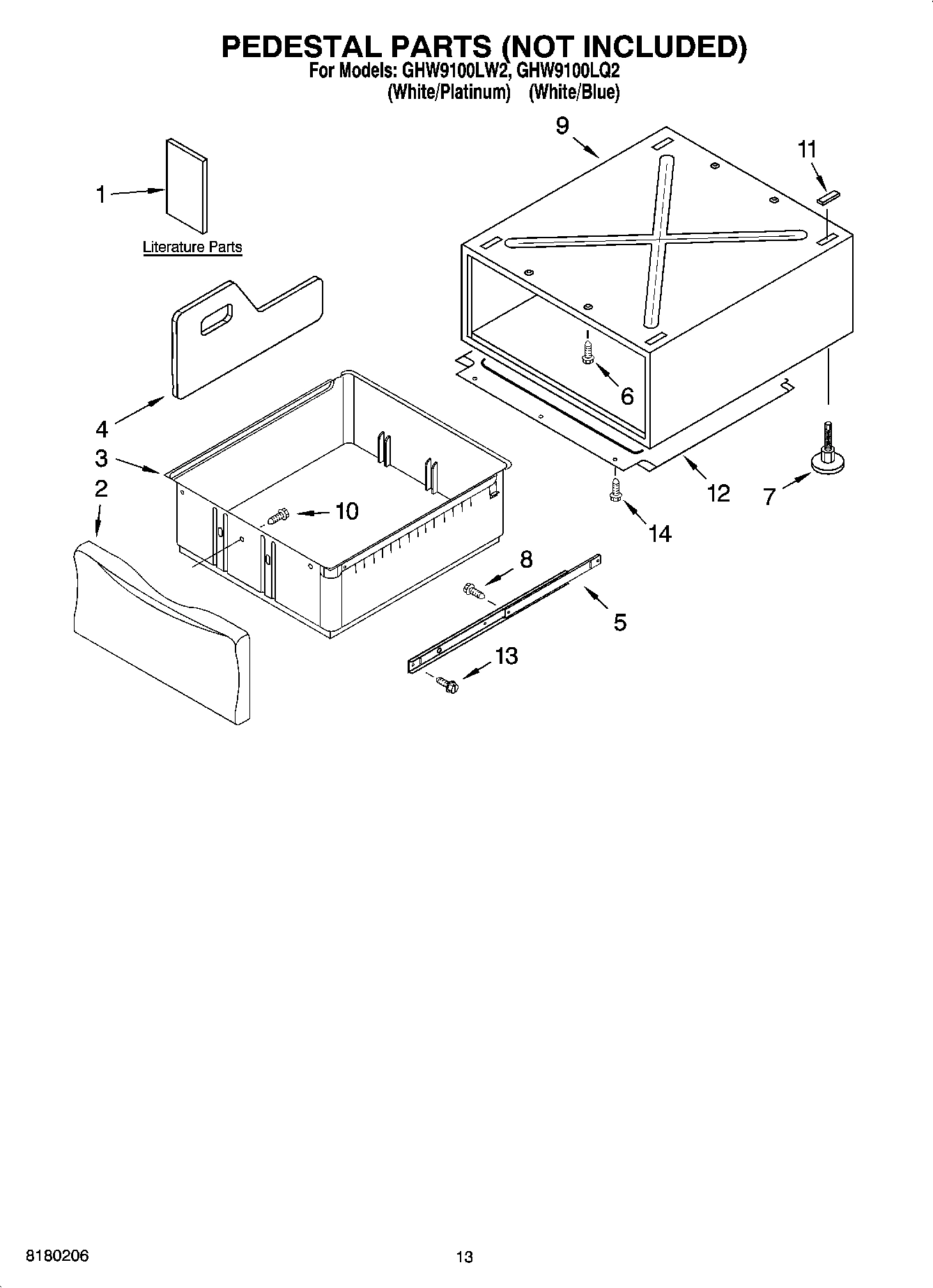 07 - PEDESTAL PARTS (NOT INCLUDED), OPTIONAL PARTS (NOT INCLUDED)