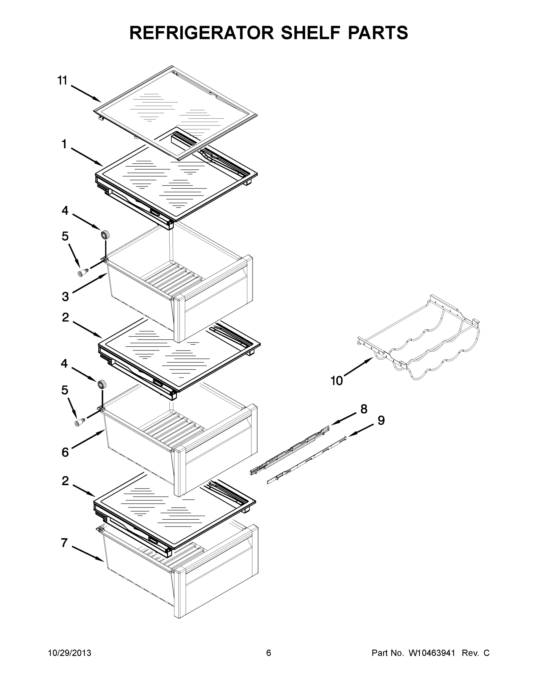 04 - REFRIGERATOR SHELF PARTS