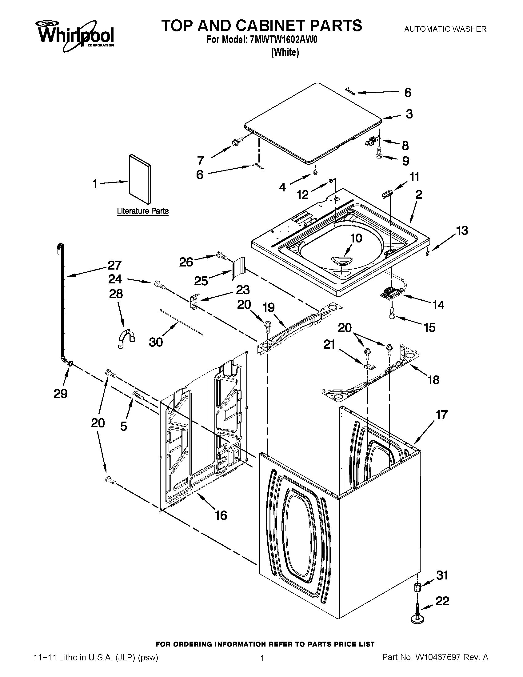 01 - TOP AND CABINET PARTS